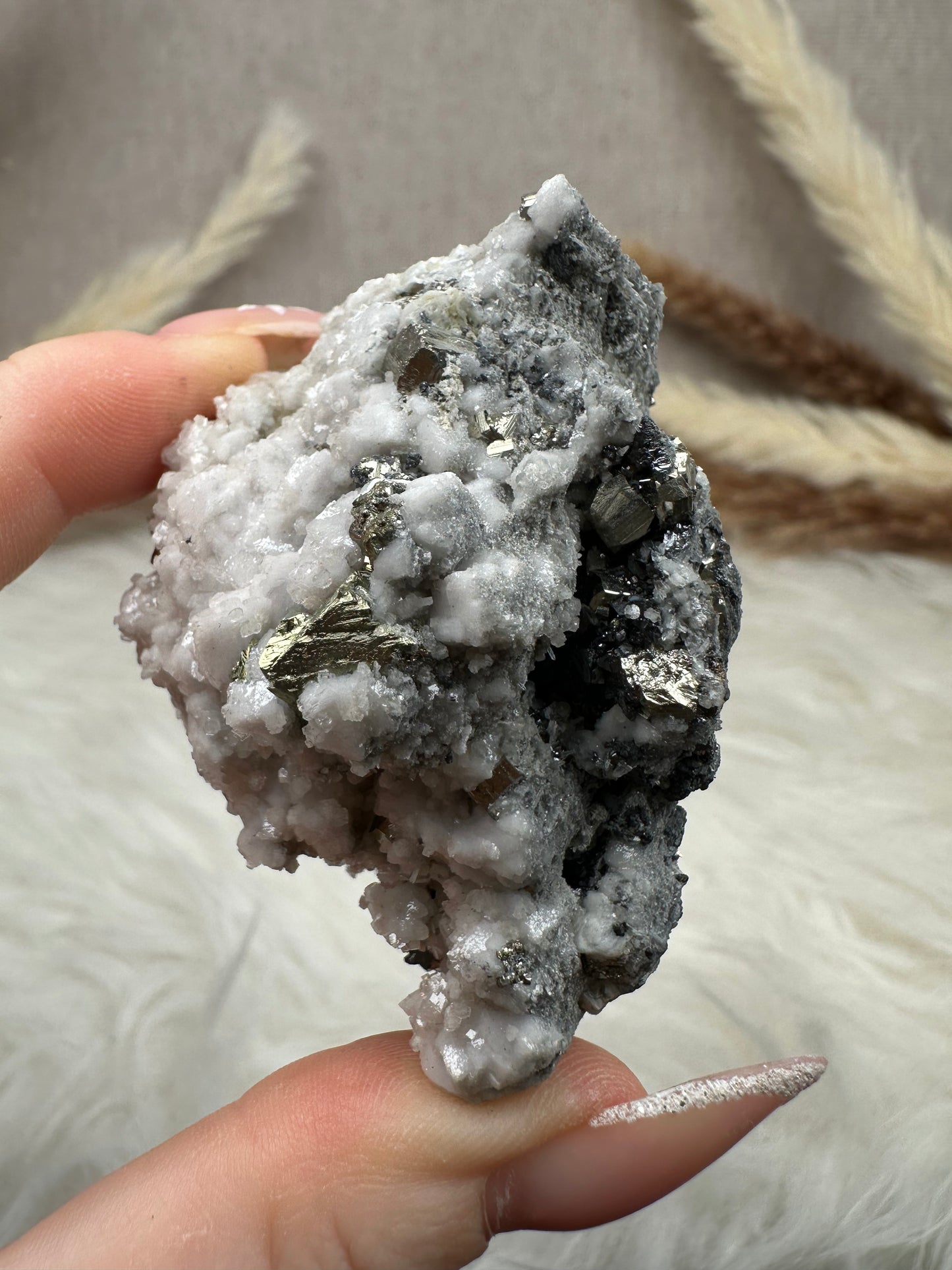 Galenit mit Pyrit & Dolomit Cluster (6)