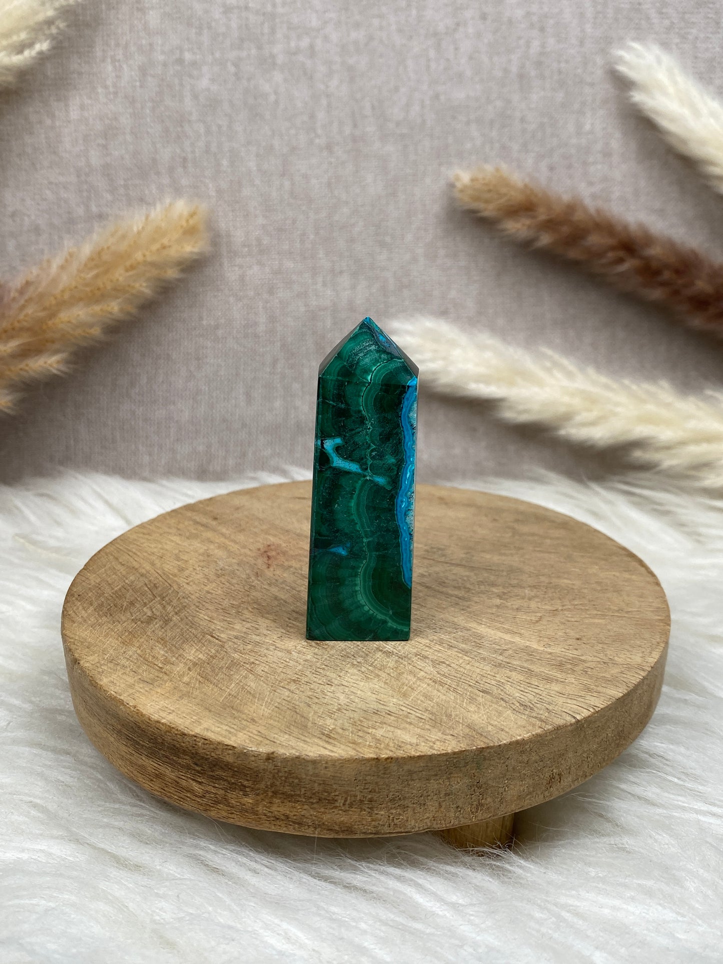 Malachit mit Chrysokoll Turm (1)