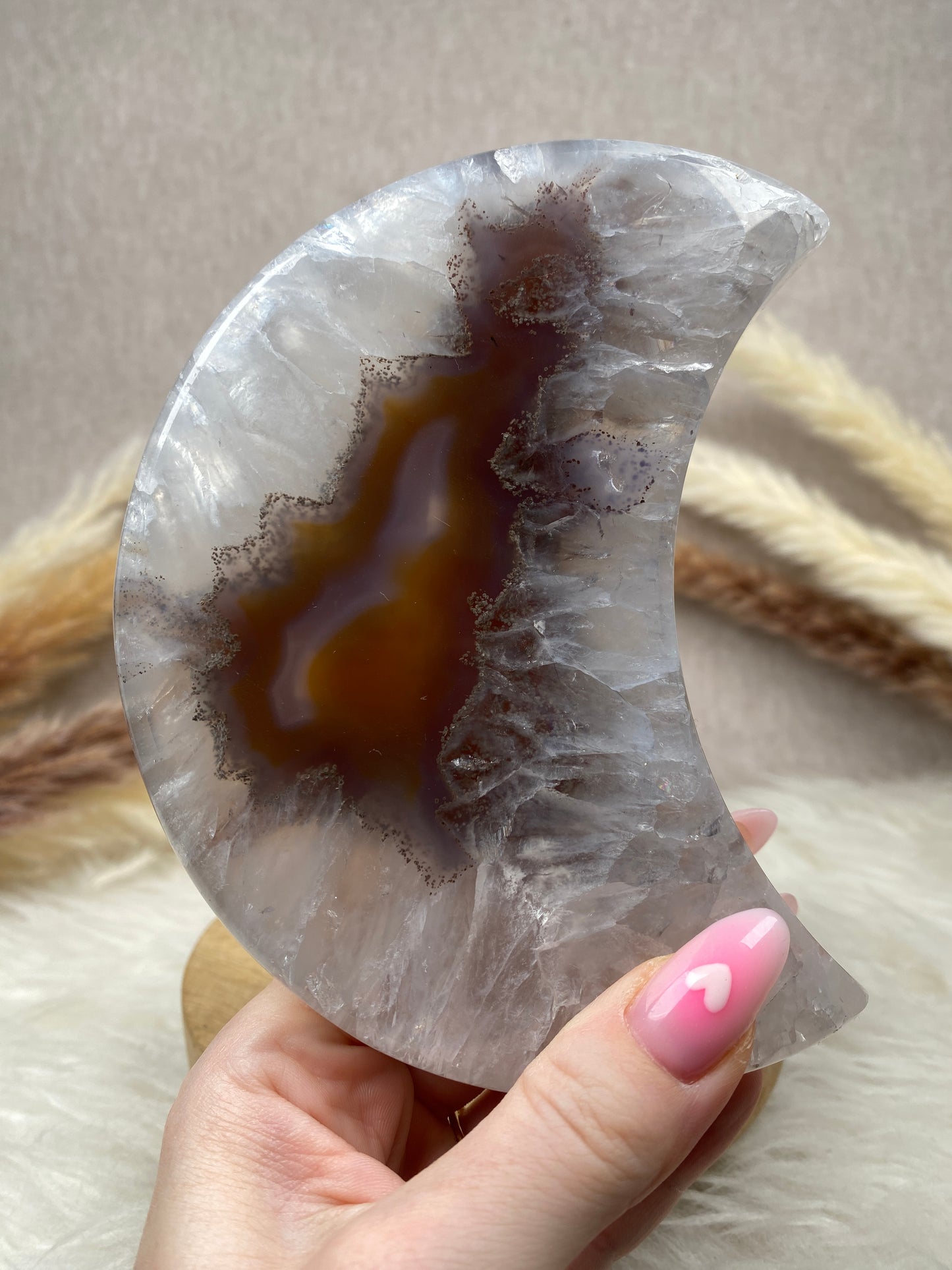 Achat Mond auf Ständer (2)