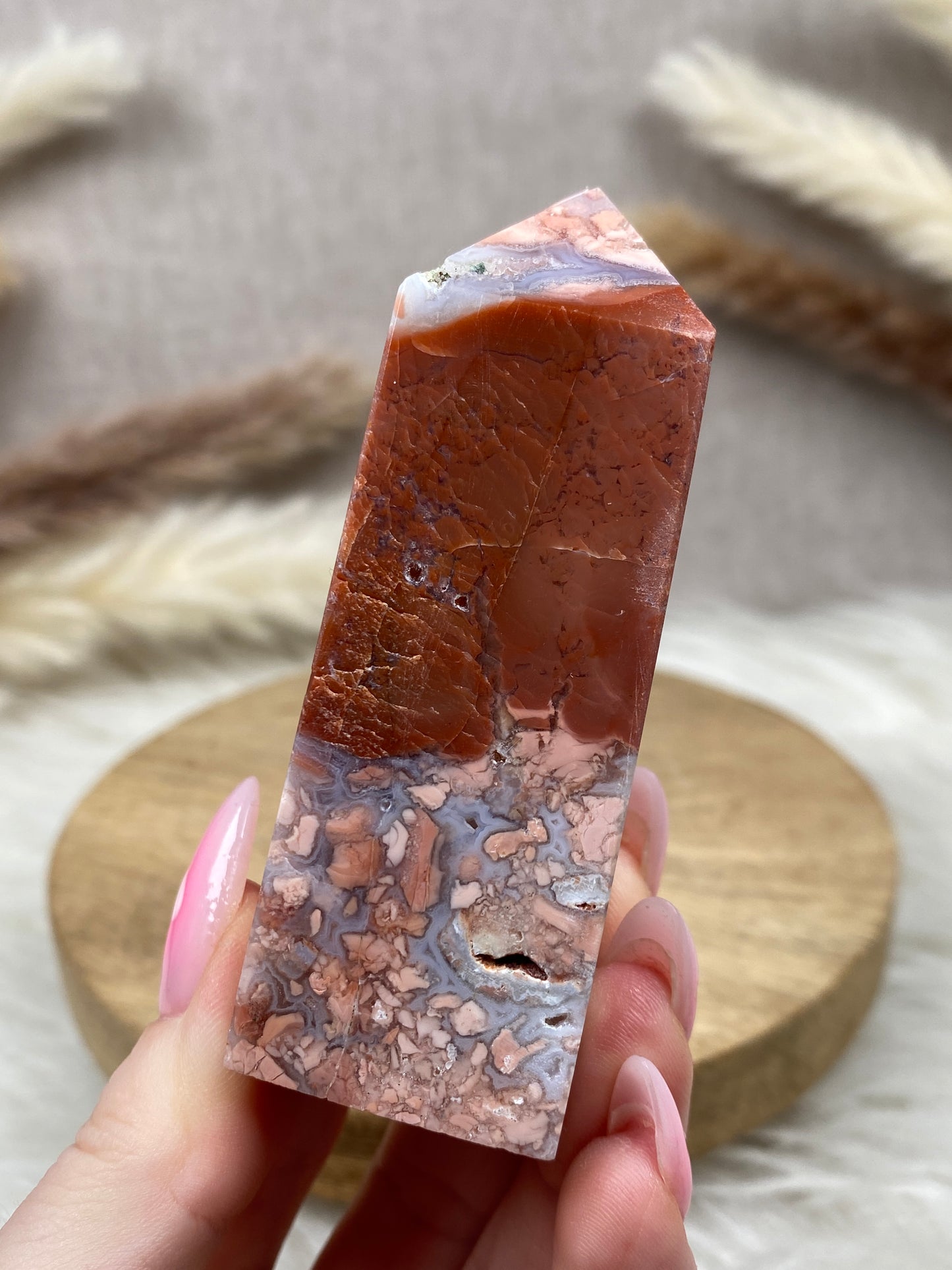 Cotton Candy Achat Turm (2) B-Ware