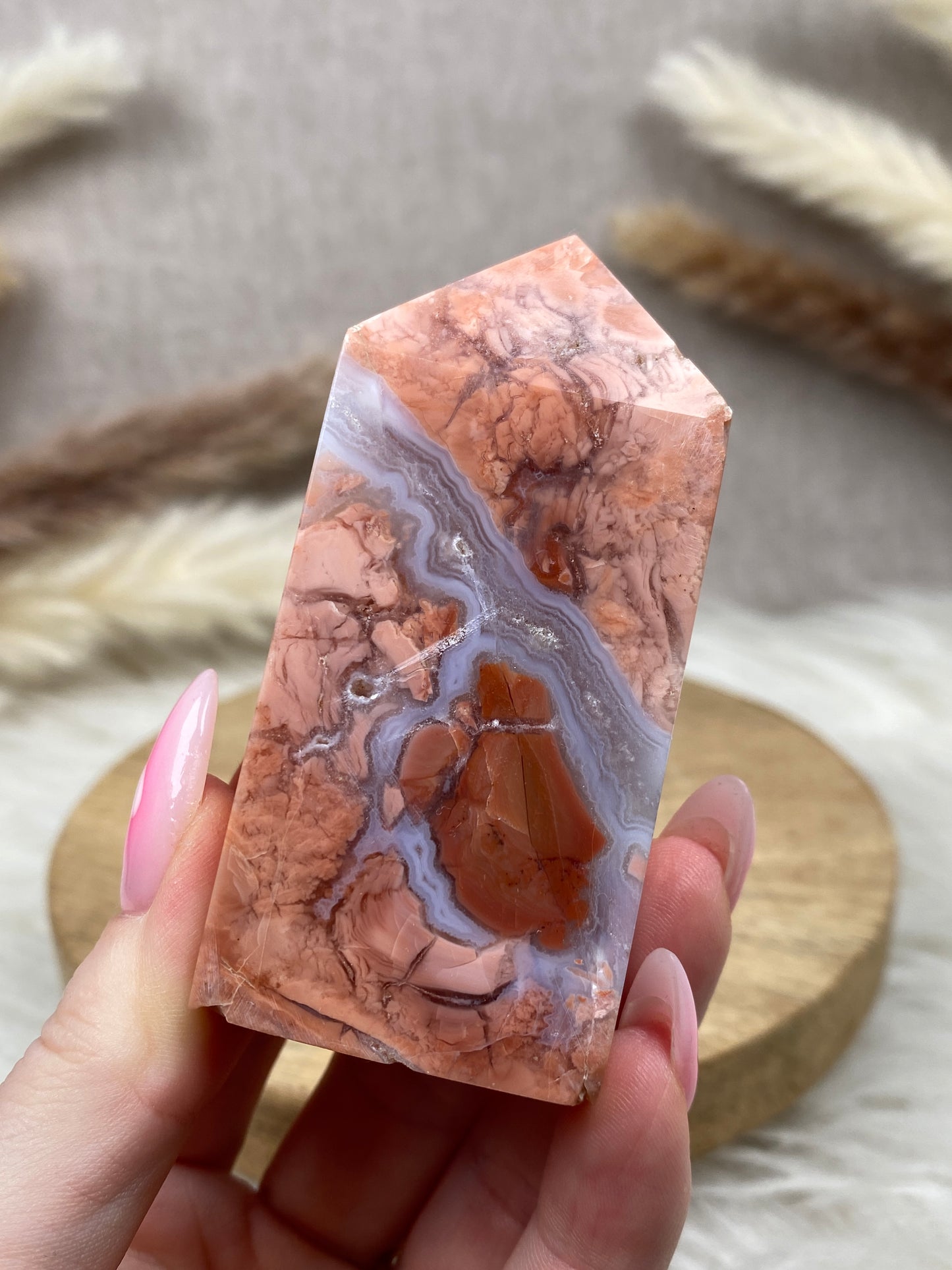 Cotton Candy Achat Turm (4) B-Ware