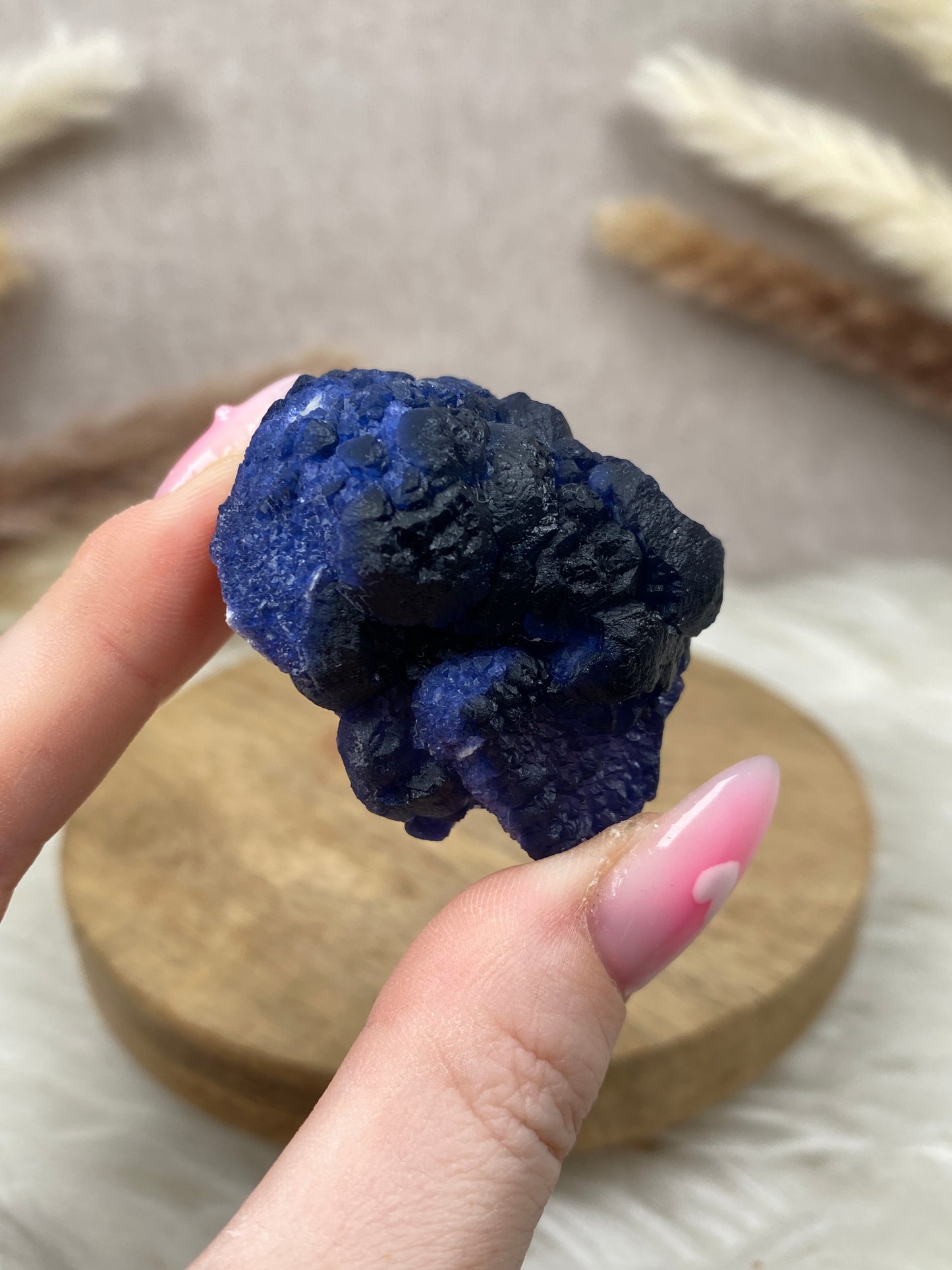 Blaubeer Fluorit auf Quarz (9)