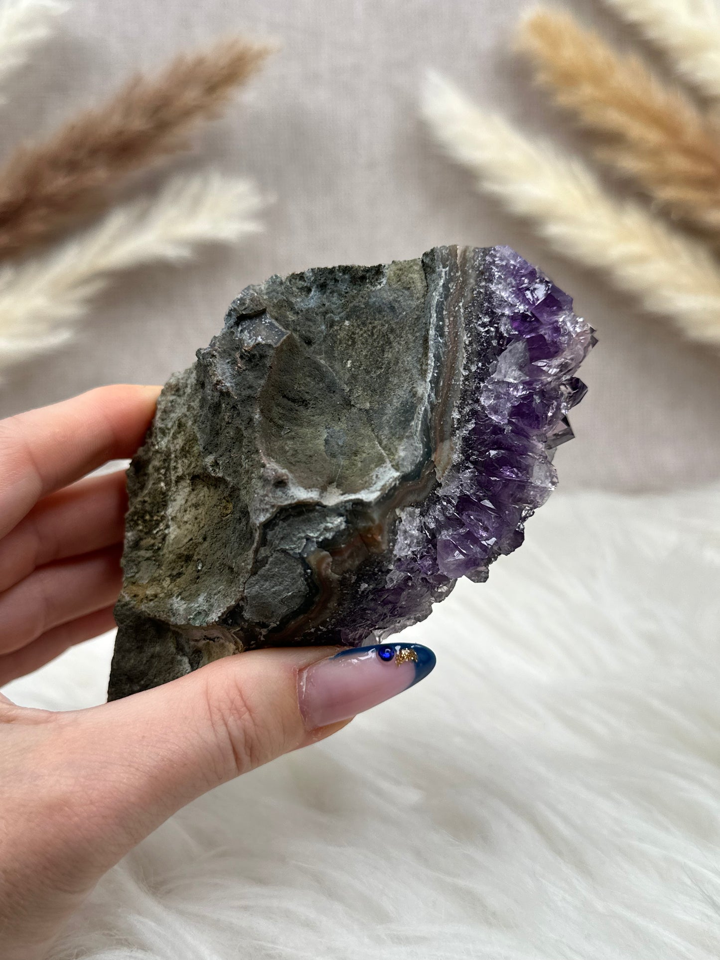 Amethyst mit Calcit Cluster (2)