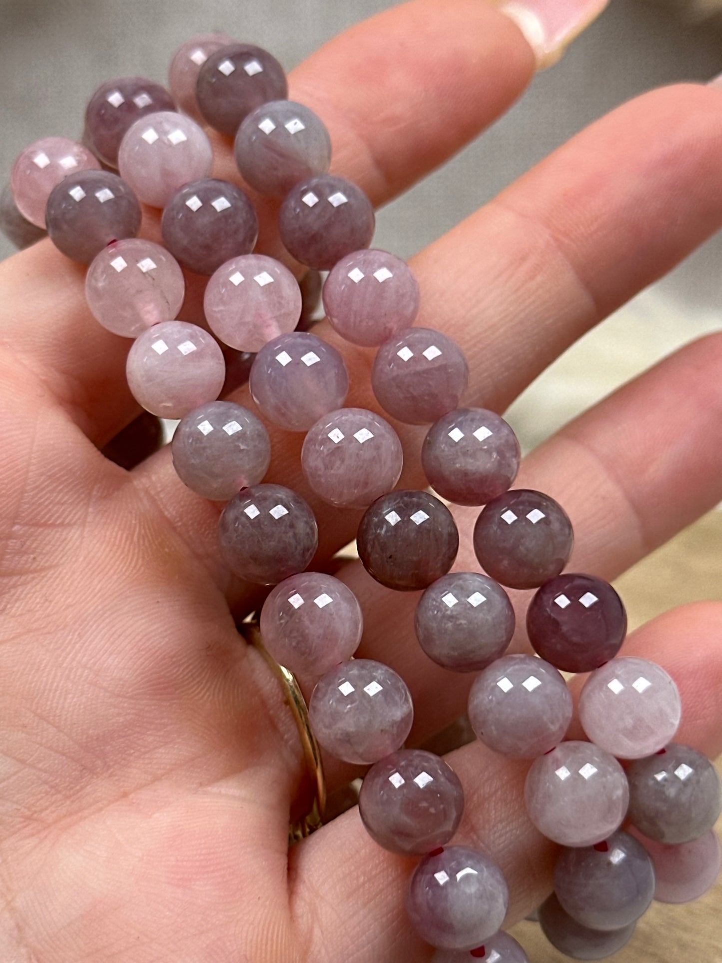 Lavendel Rosenquarz Armbänder