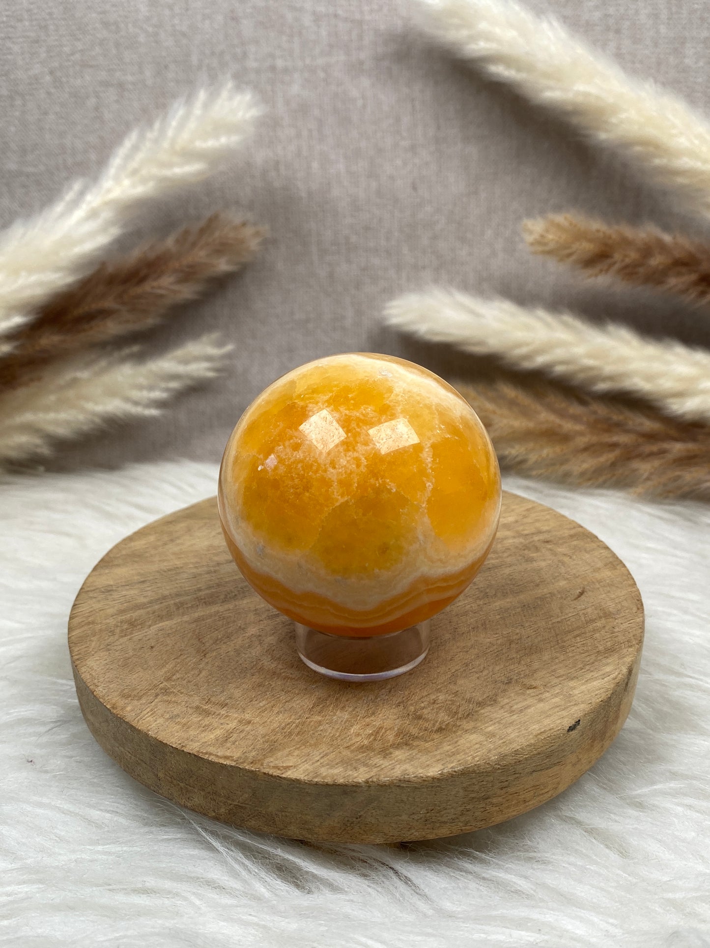 Orangencalcit Kugel (3)