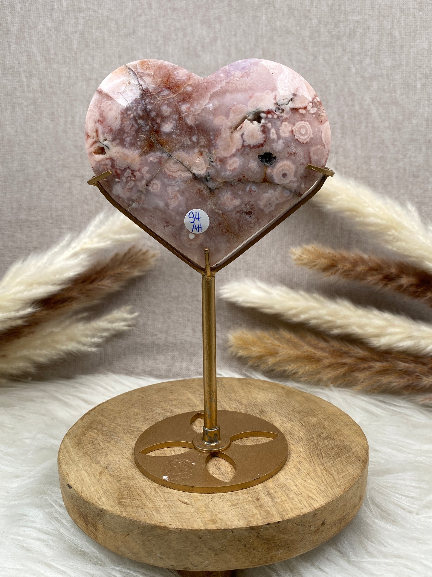 Amethyst mit Blumenachat Herz (2)