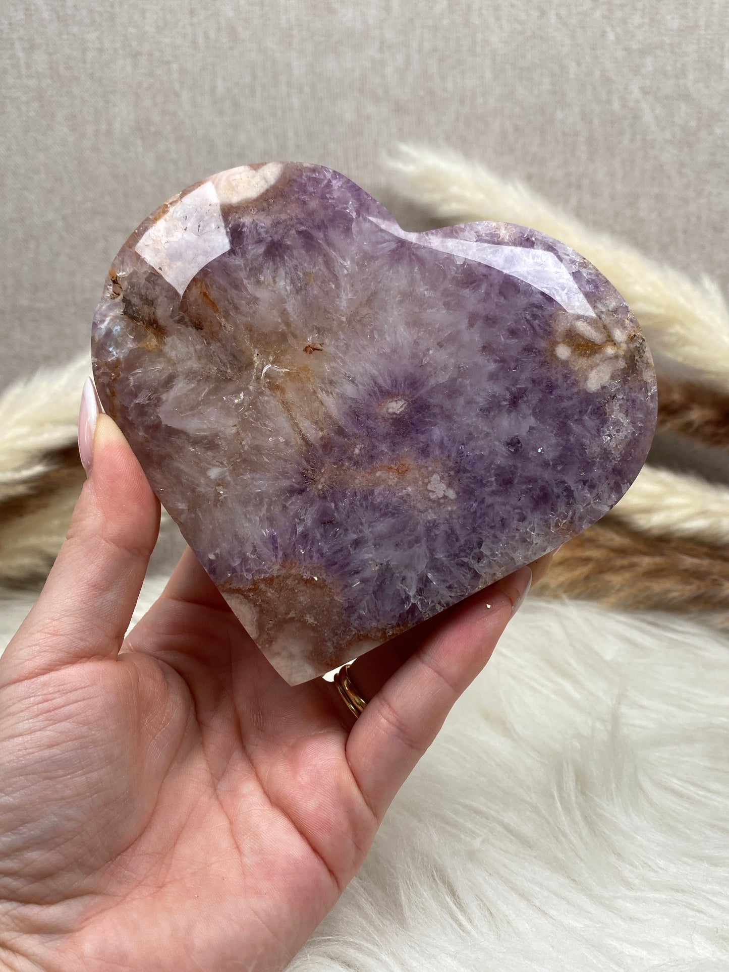 Amethyst mit Blumenachat Herz (3)