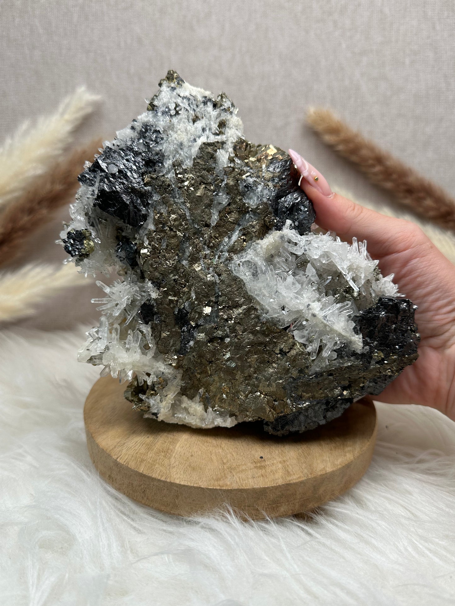 Pyrit mit Sphalerit & Quarz Cluster (2)