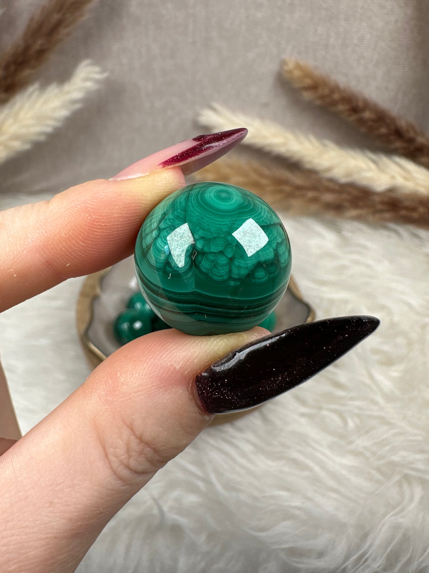 Kleine Malachit Kugeln