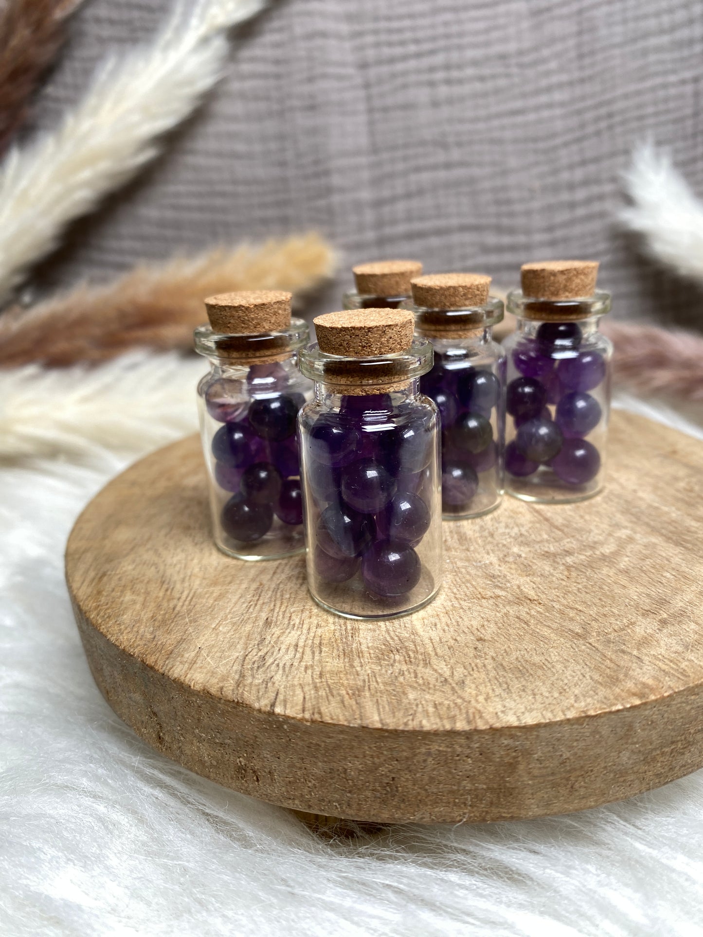 Mini Amethyst Kugeln im Fläschchen