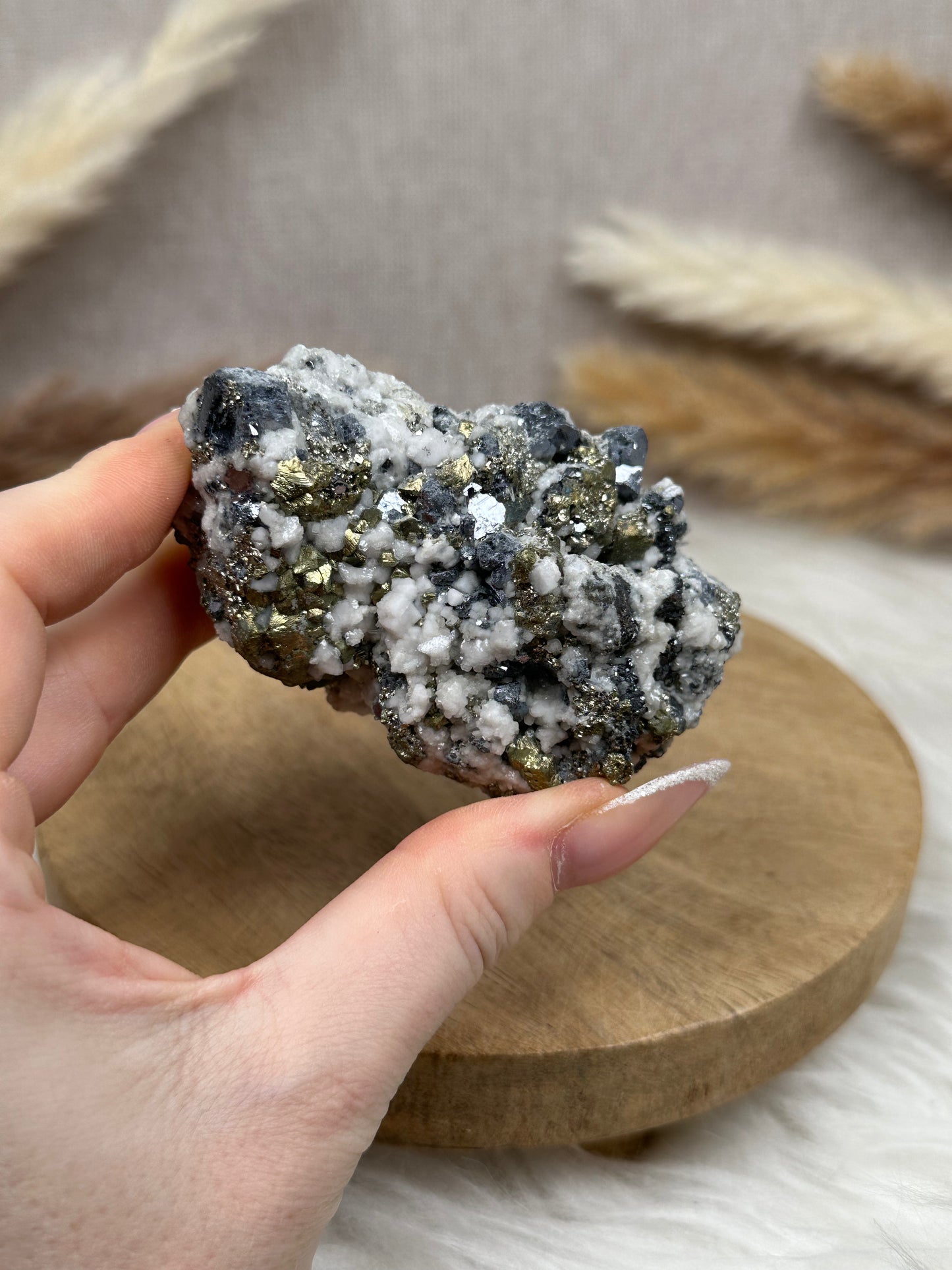 Galenit mit Pyrit & Dolomit Cluster (1)