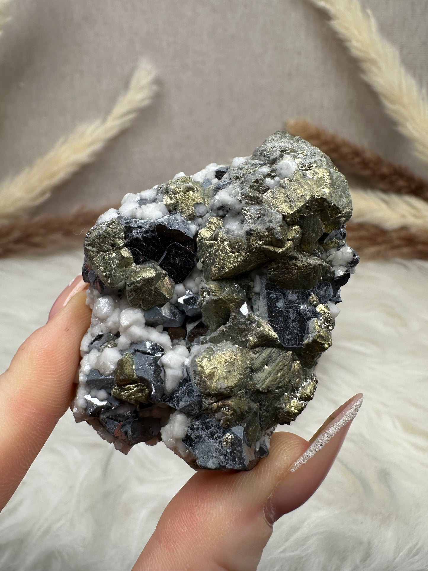 Galenit mit Pyrit & Dolomit Cluster (4)