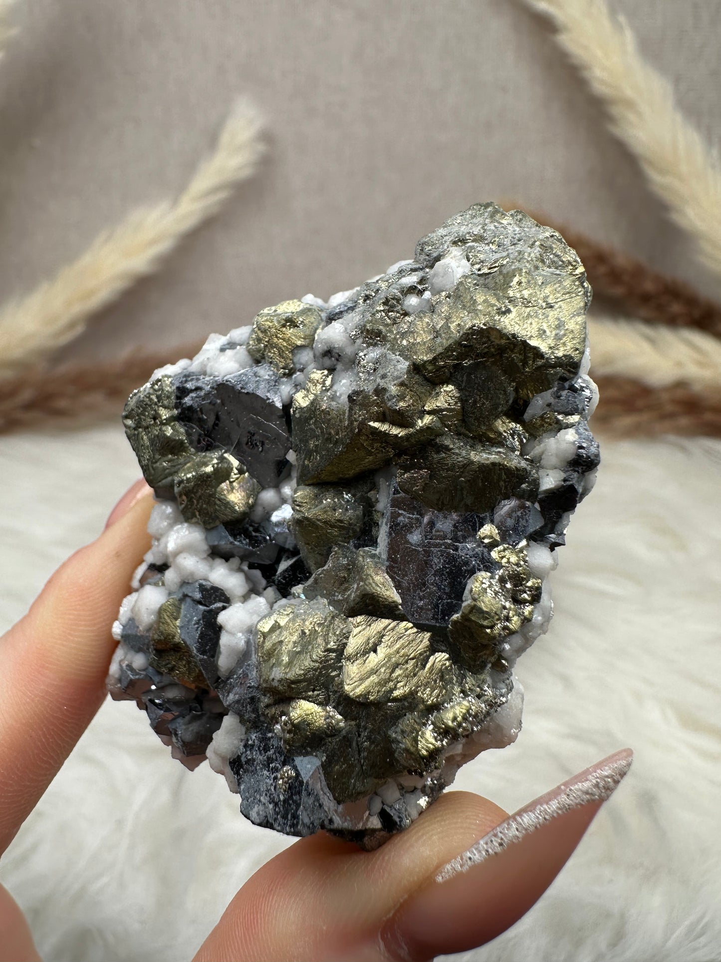 Galenit mit Pyrit & Dolomit Cluster (4)