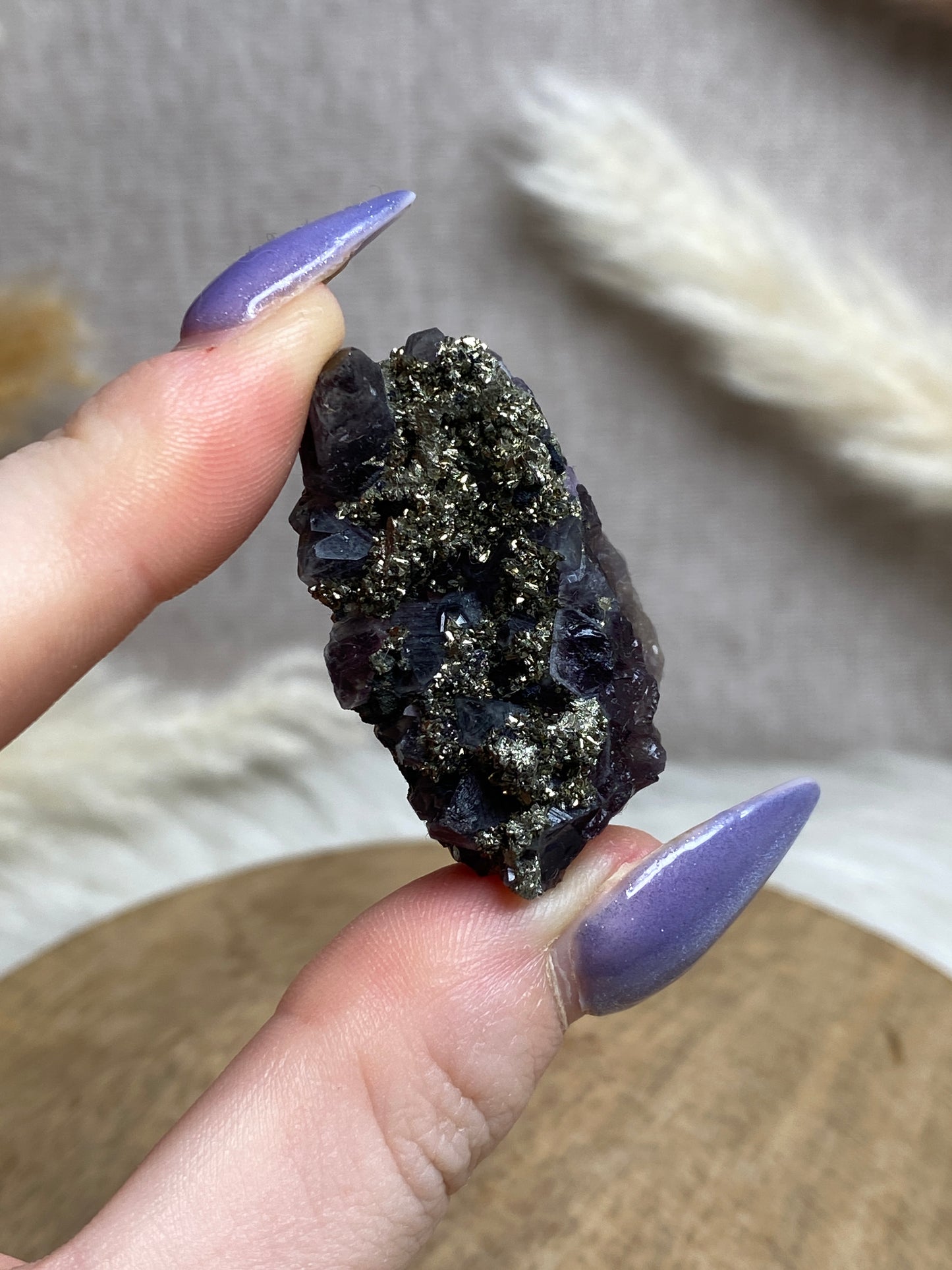 Amethyst mit Pyrit Cluster (12)