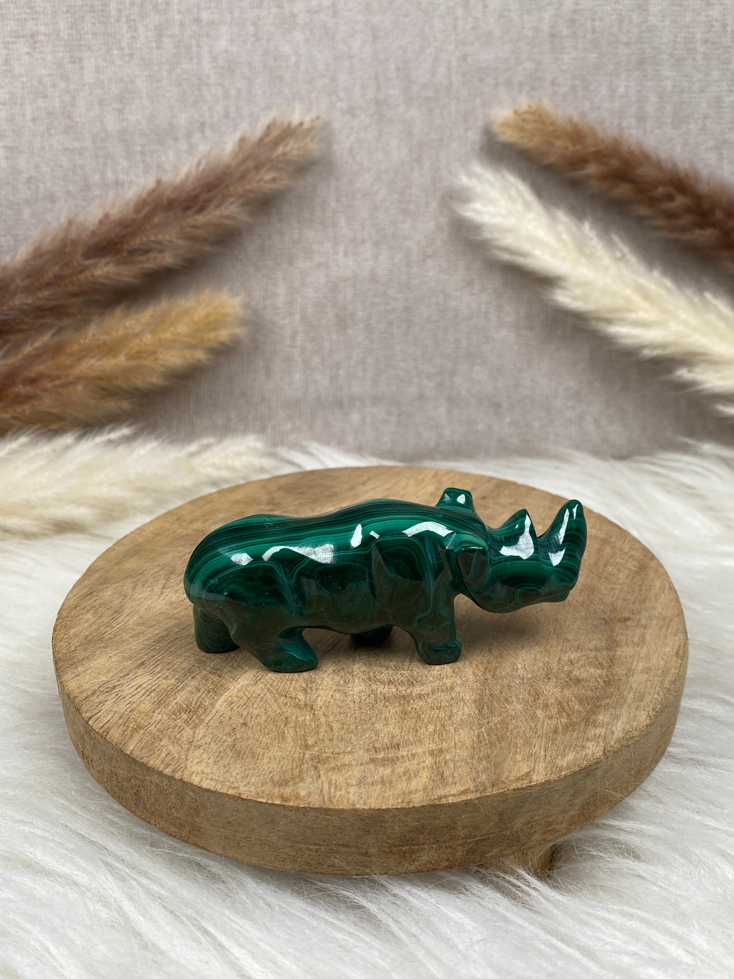 Malachit Nashorn Carving