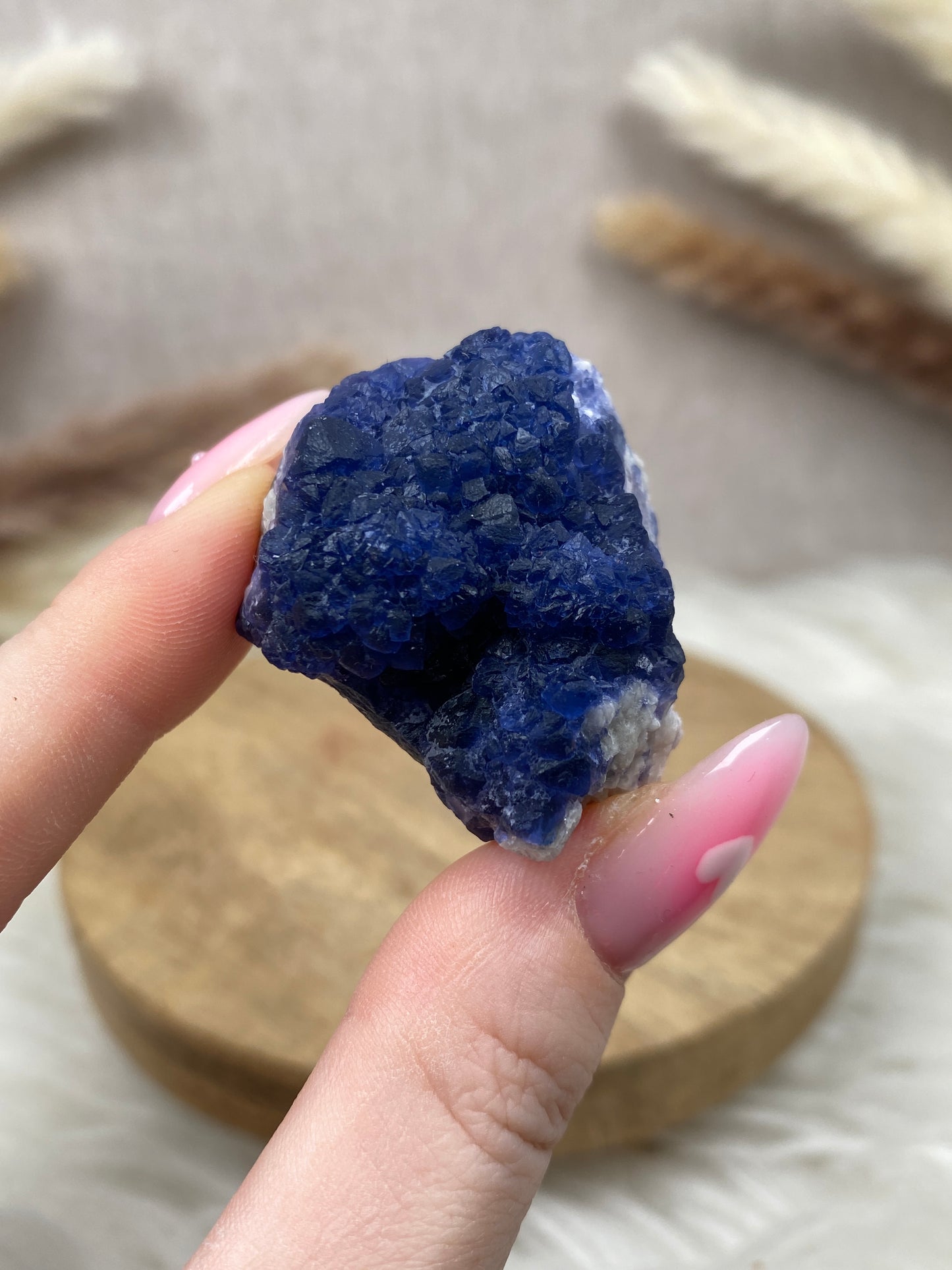 Blaubeer Fluorit auf Quarz (7)