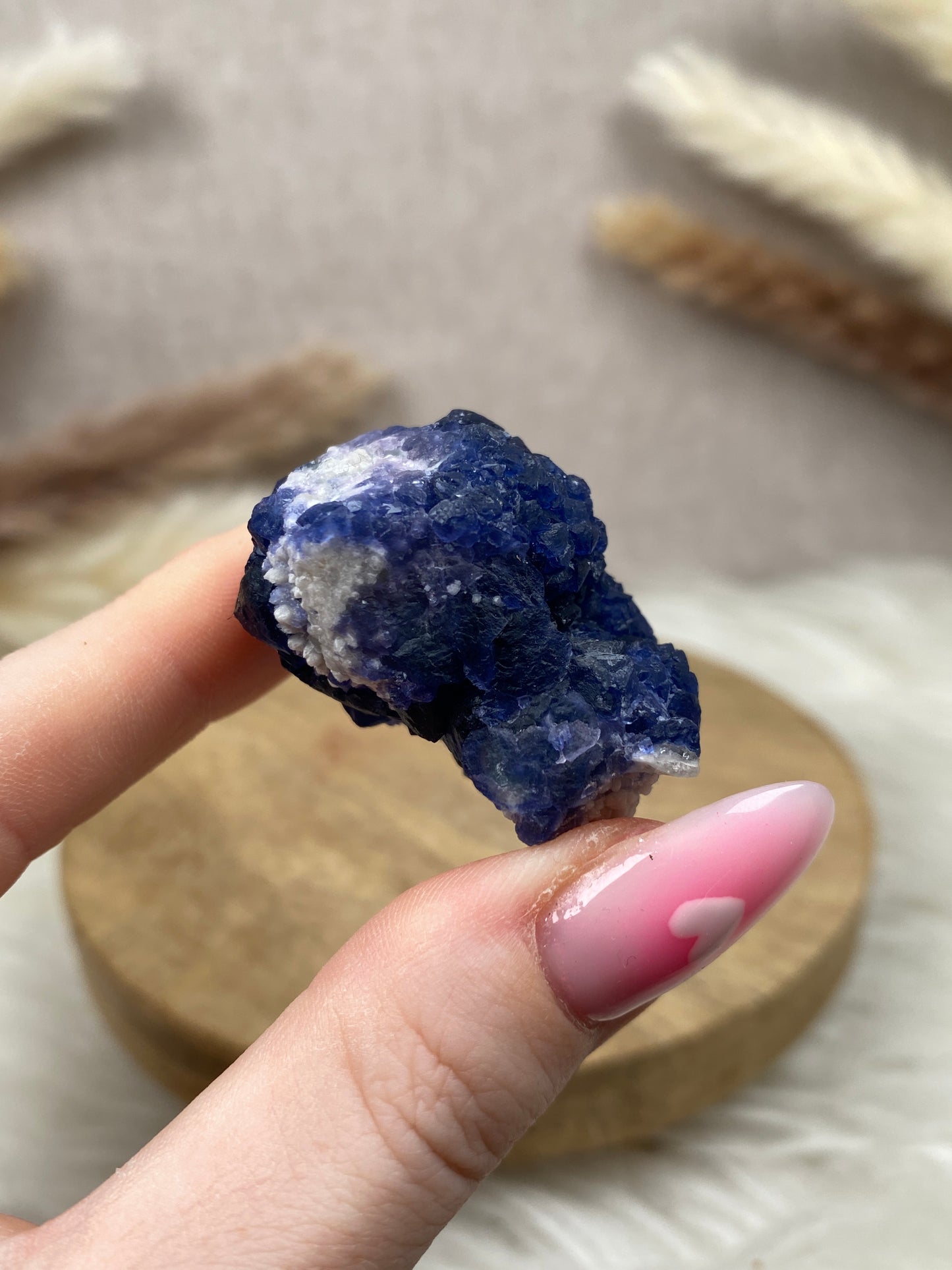 Blaubeer Fluorit auf Quarz (7)