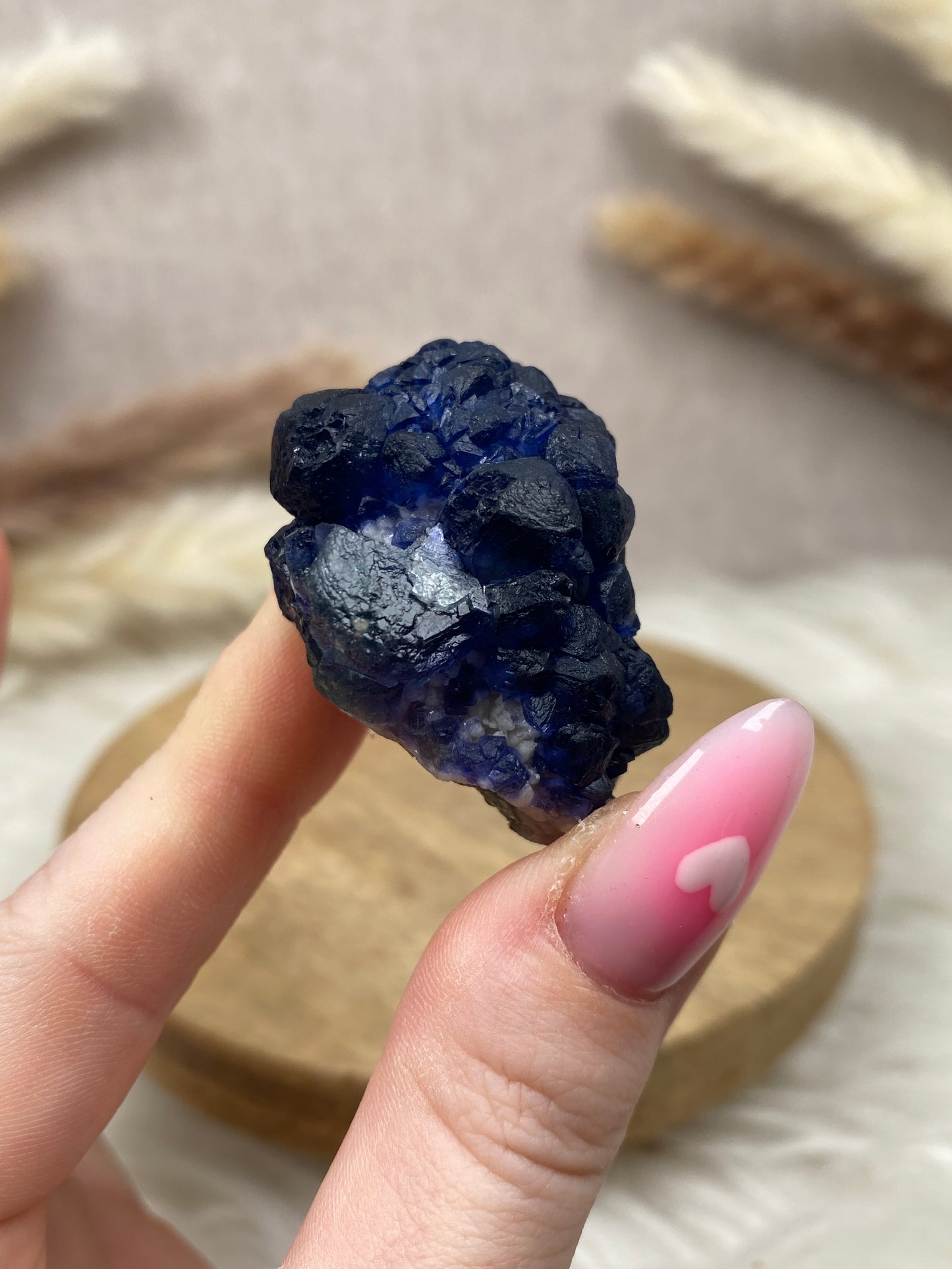 Blaubeer Fluorit auf Quarz (10)