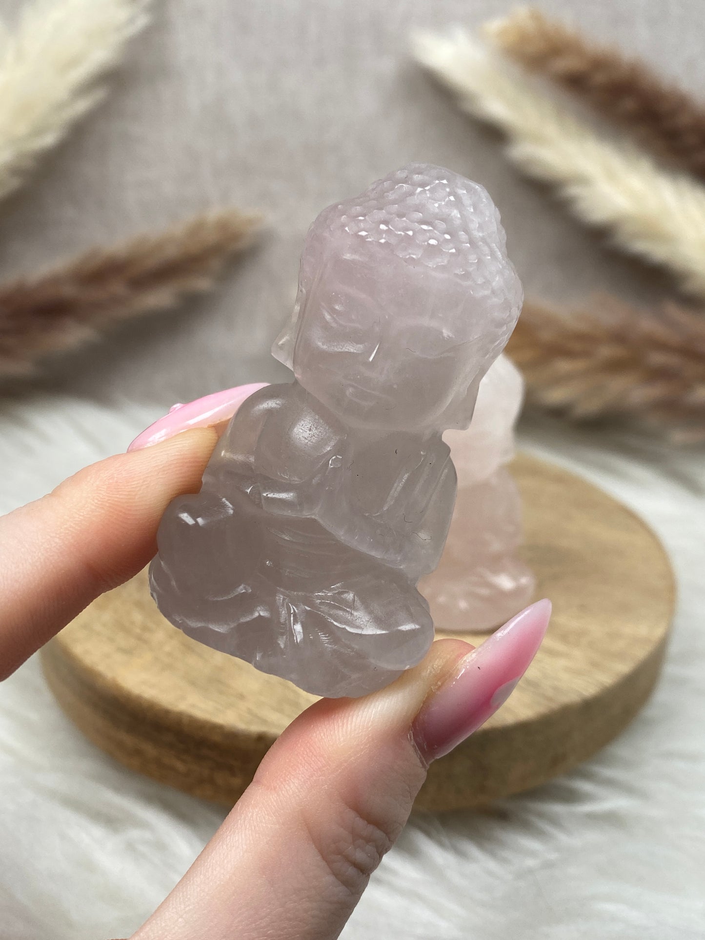 Kleine Rosenquarz Buddhas
