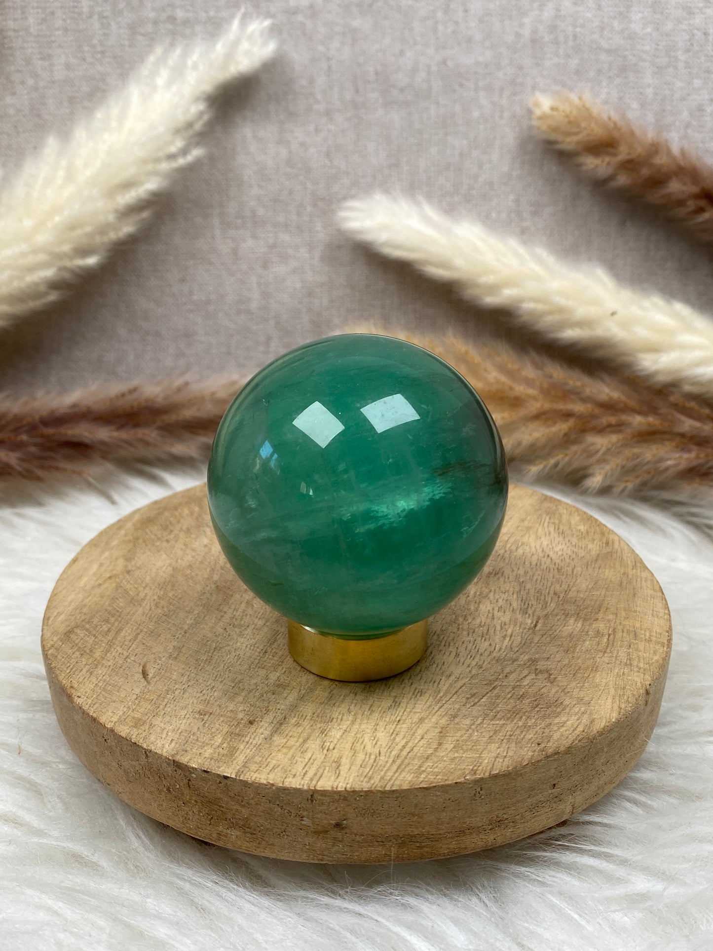 Dunkelgrüne Fluorit Kugel