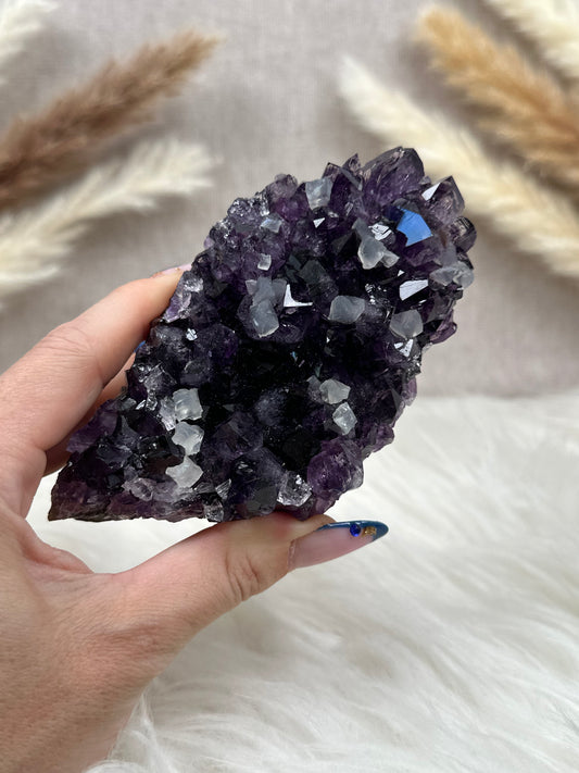 Amethyst mit Calcit Cluster (2)