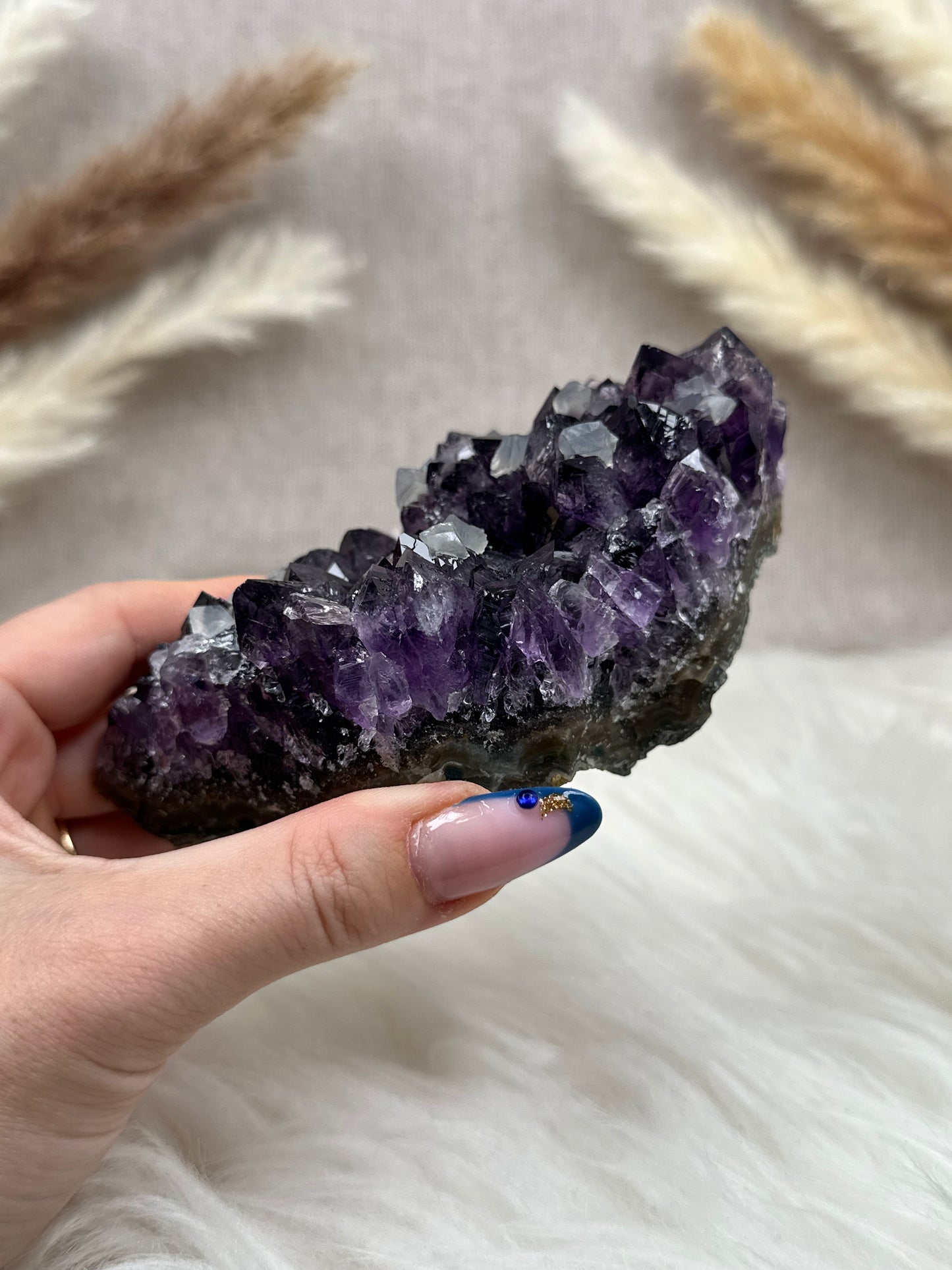 Amethyst mit Calcit Cluster (2)