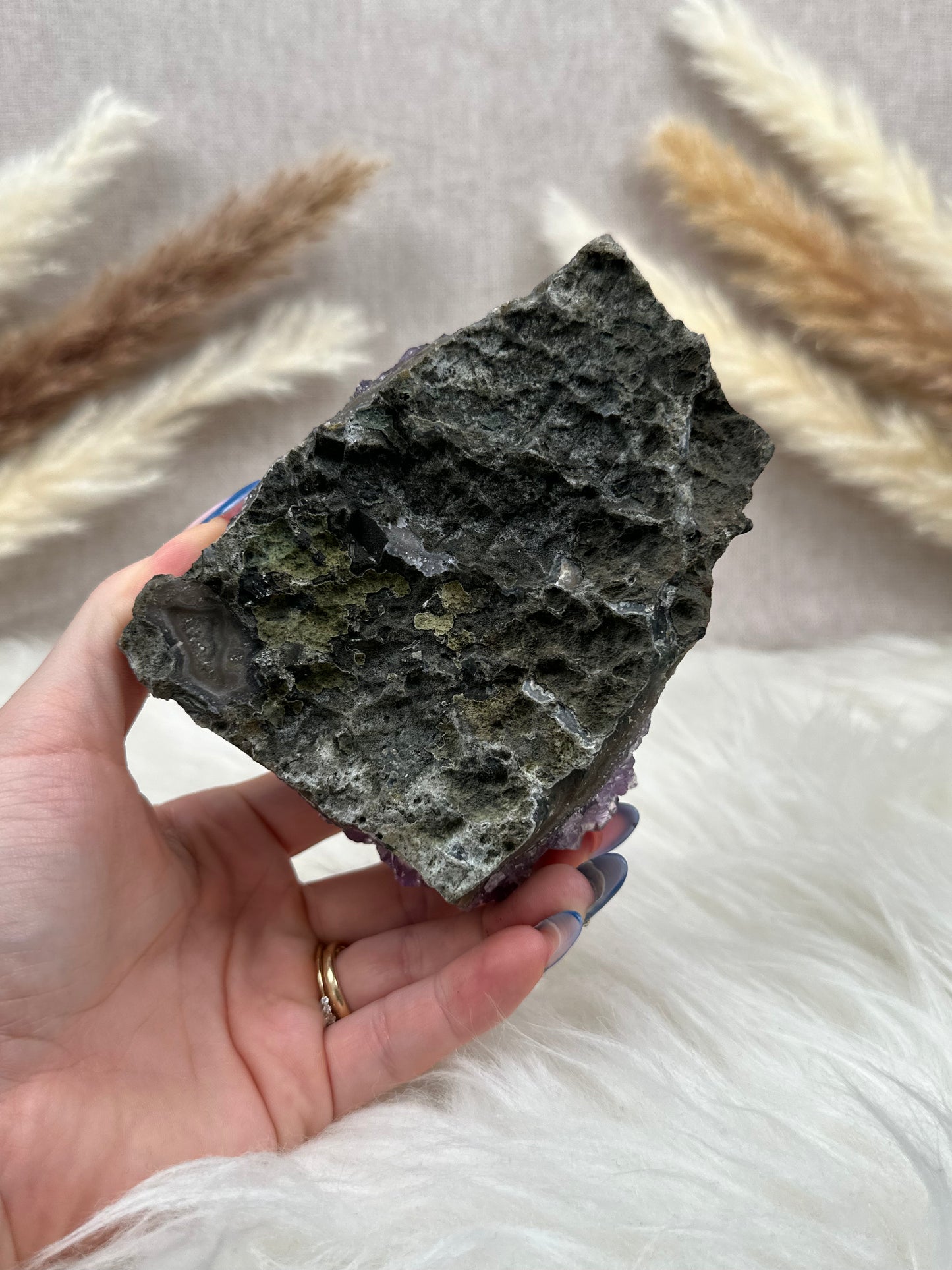 Amethyst mit Calcit Cluster (3)