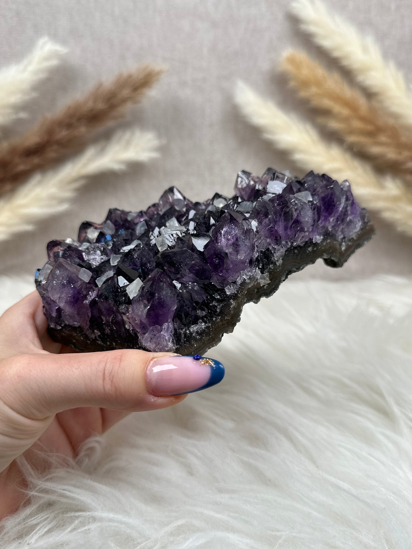 Amethyst mit Calcit Cluster (4)