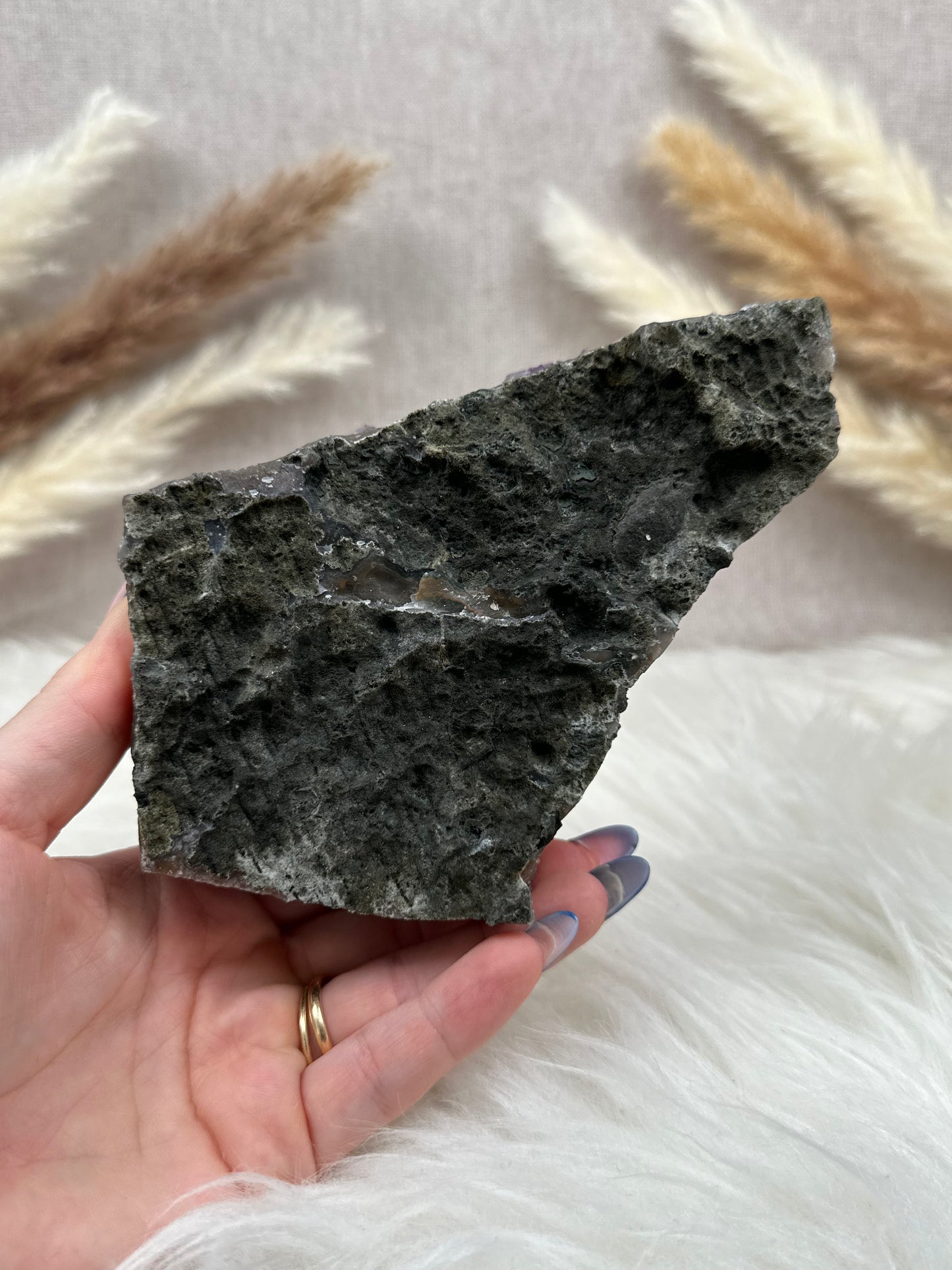 Amethyst mit Calcit Cluster (4)