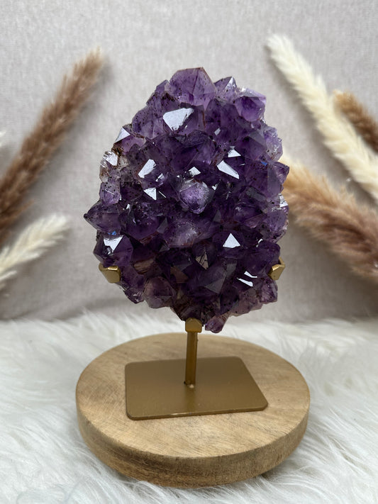 Amethyst mit Goethit auf Ständer (2)