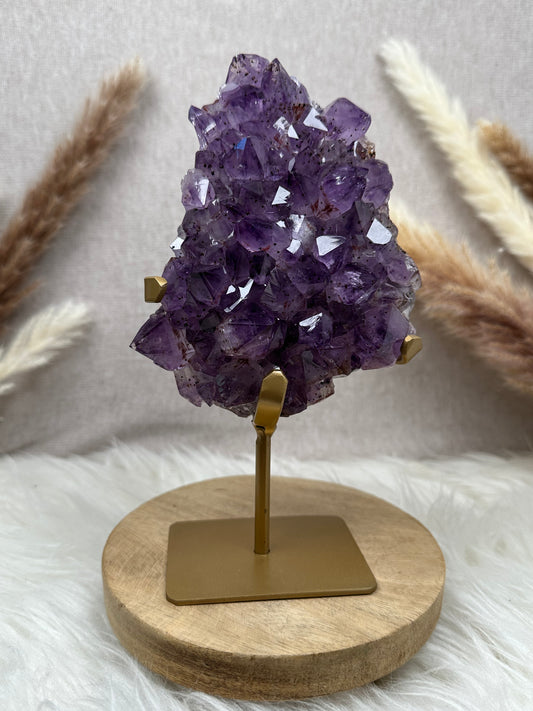 Amethyst mit Goethit auf Ständer (1)