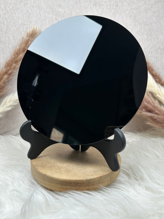 Obsidian Spiegel inkl. Halterung