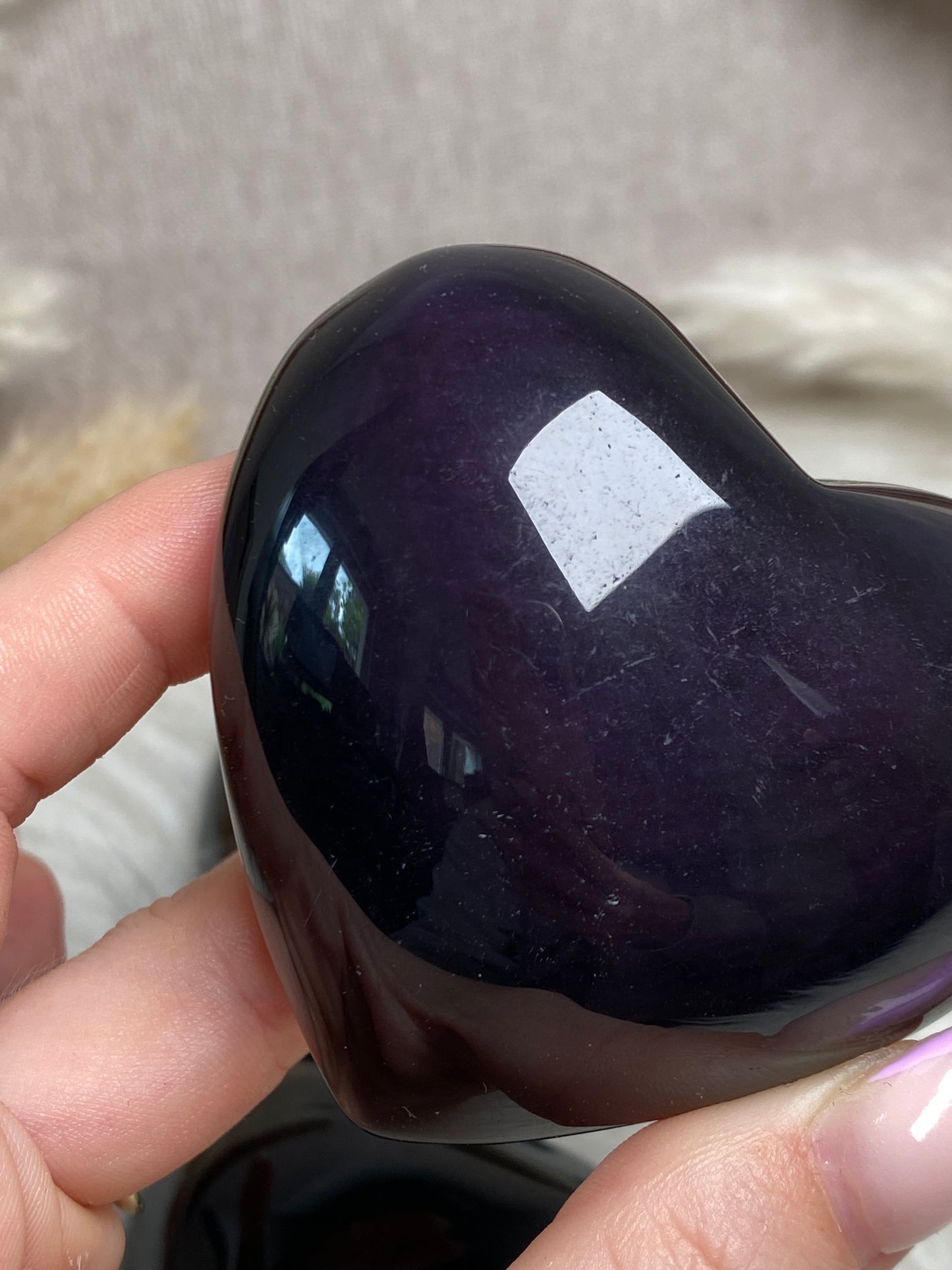 Regenbogen Obsidian Herzen (mittel)