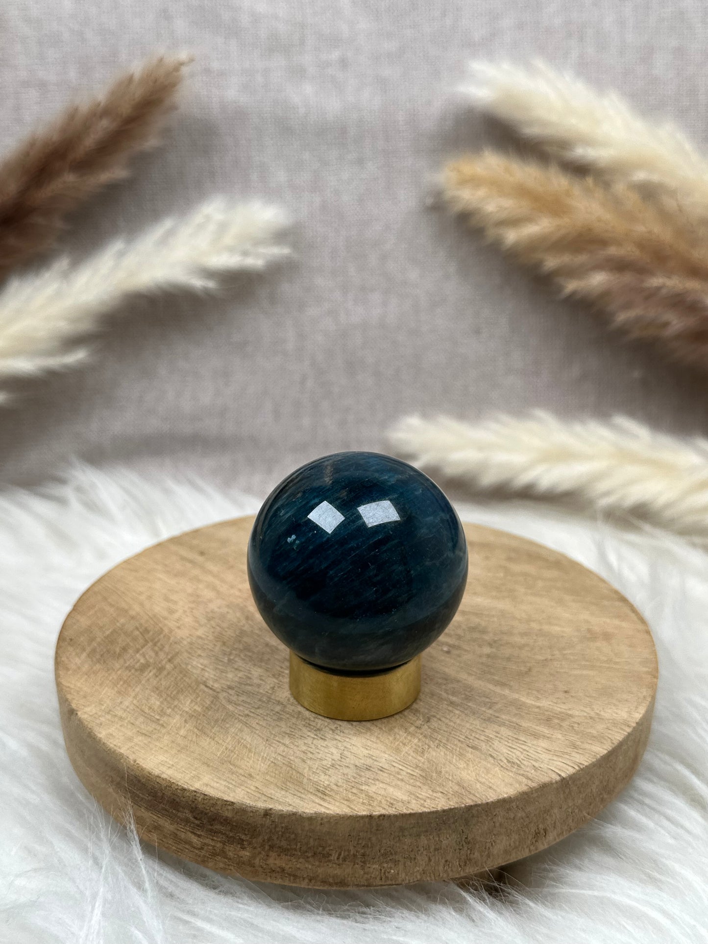 Blaue Apatit Kugel (3)