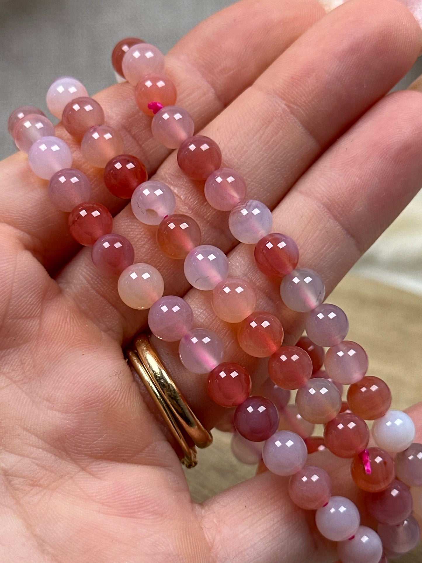 Rosa Achat Armbänder