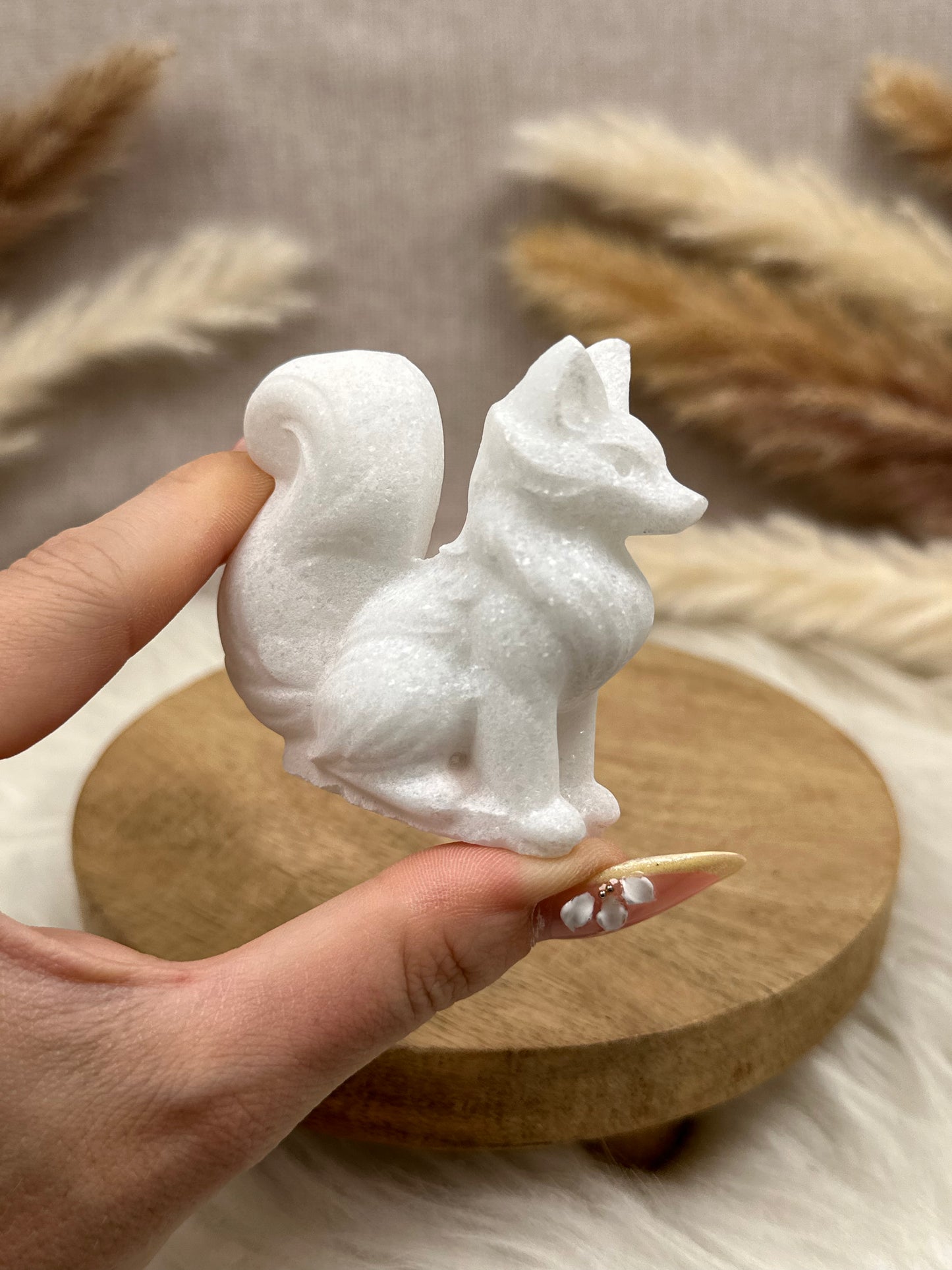 Weißer Marmor Fuchs Carvings