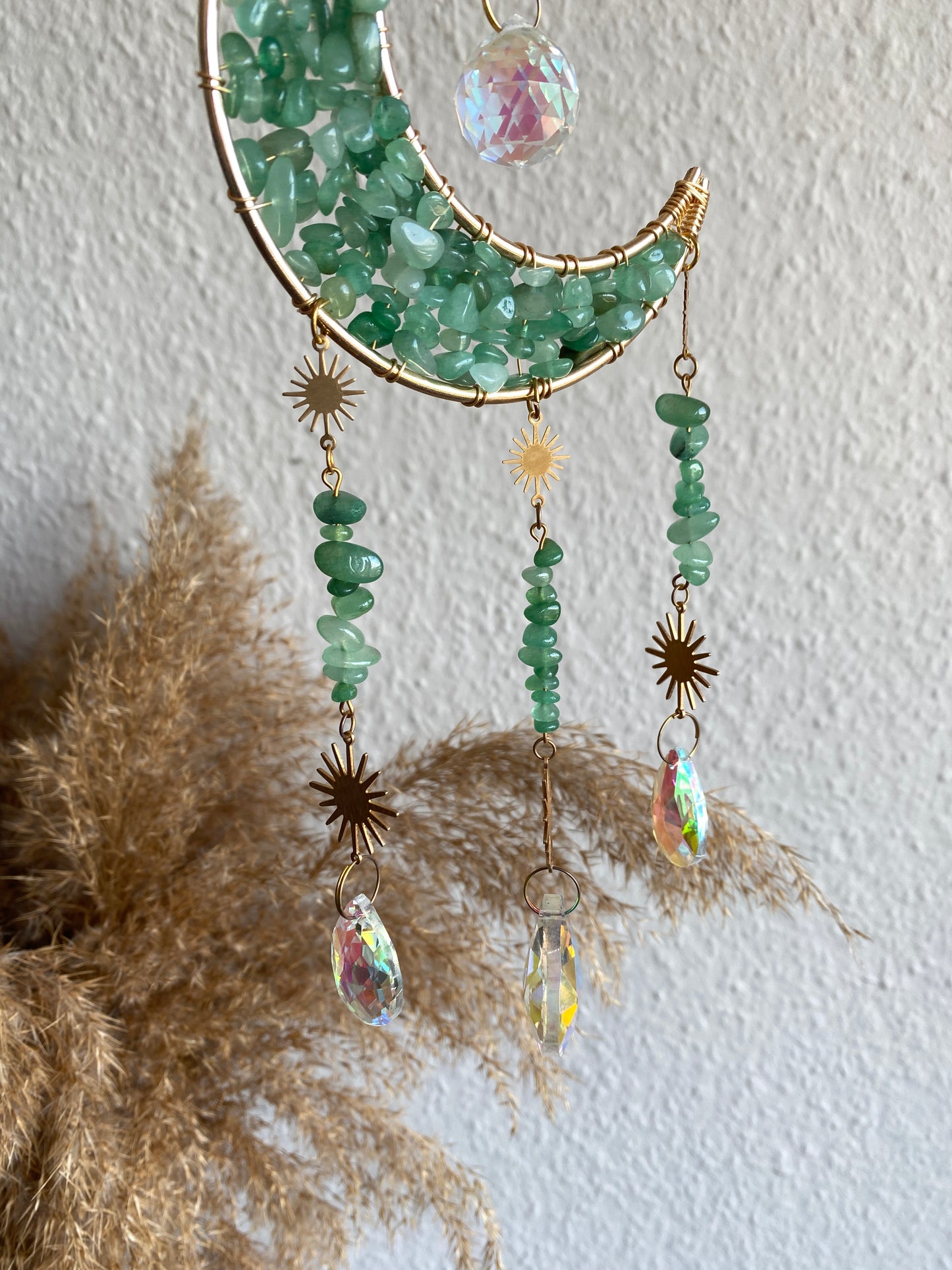 Sonnenfänger (6) mit Mond - Aventurin