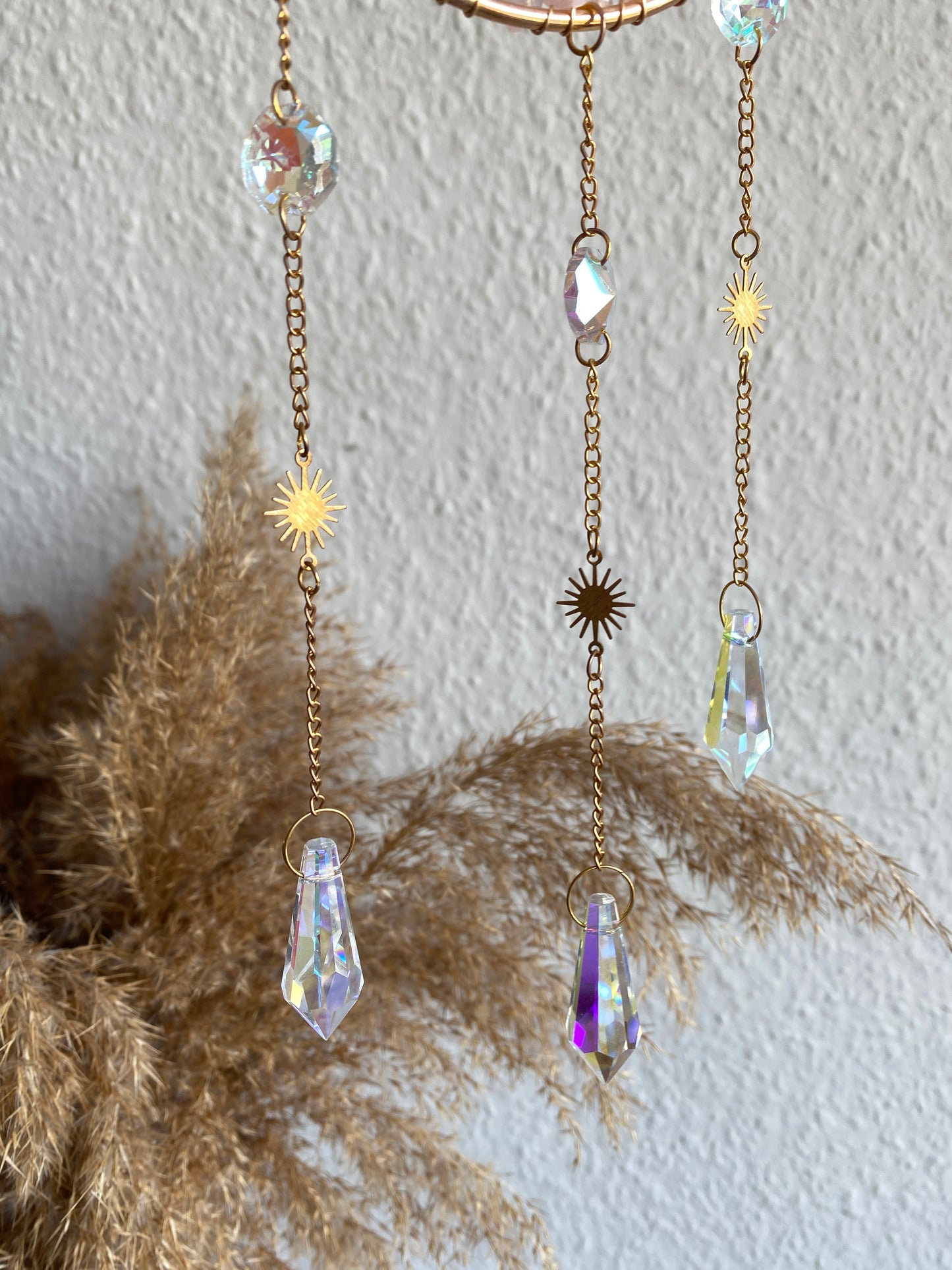 Sonnenfänger (7) mit Mond - Rosenquarz