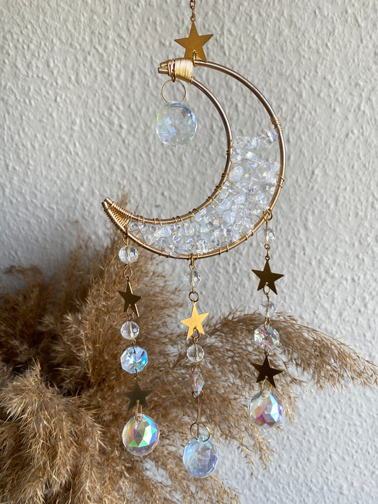 Windspiel Sonnenfänger Nr. 22 – Mit 4 Fluoreszierenden Acrylglas-Flügeln, Inkl. Metallhalterung