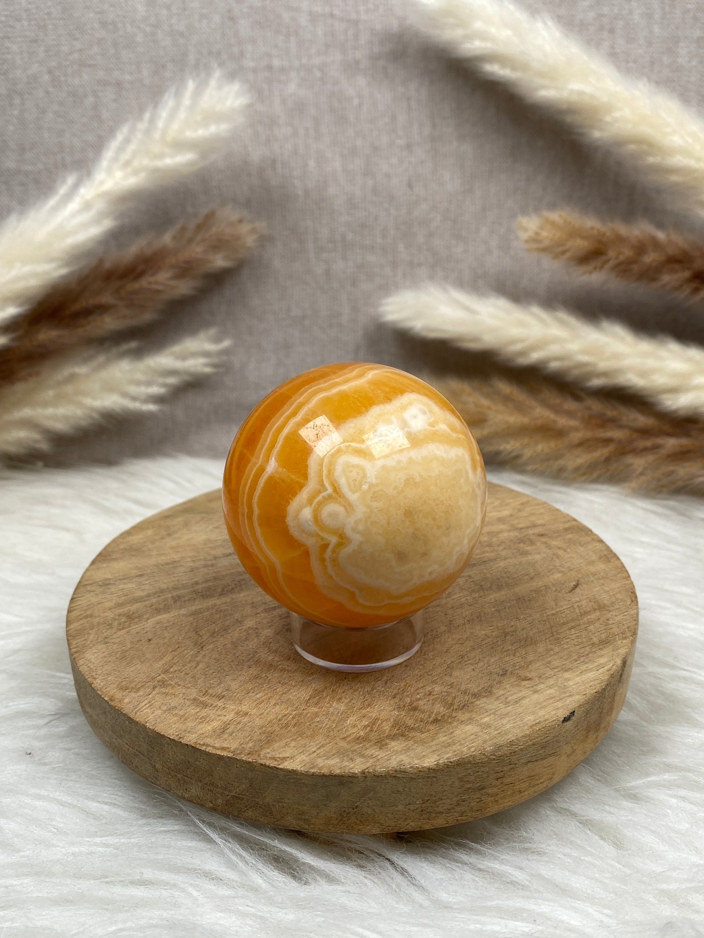 Orangencalcit Kugel (2)