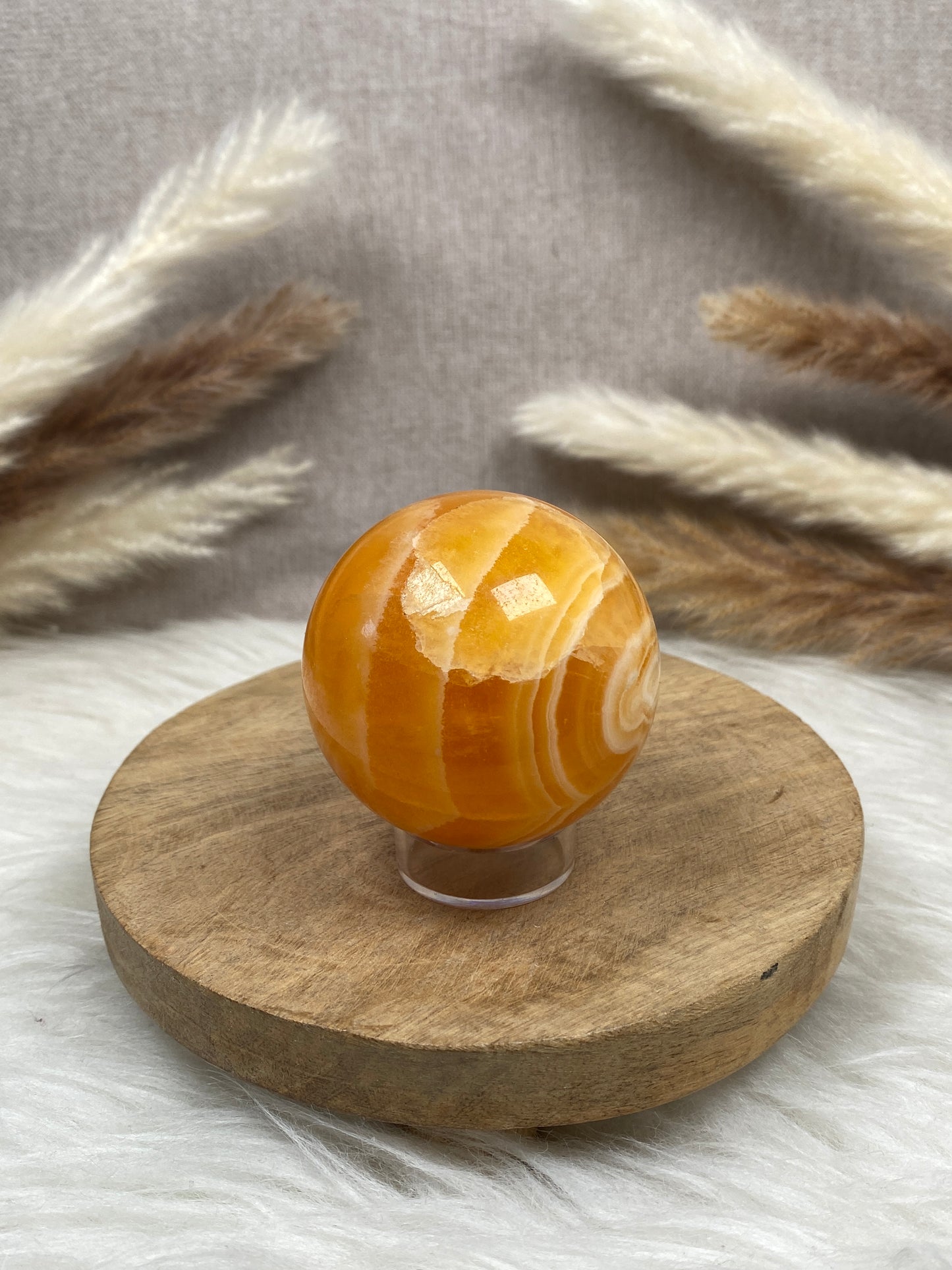 Orangencalcit Kugel (2)