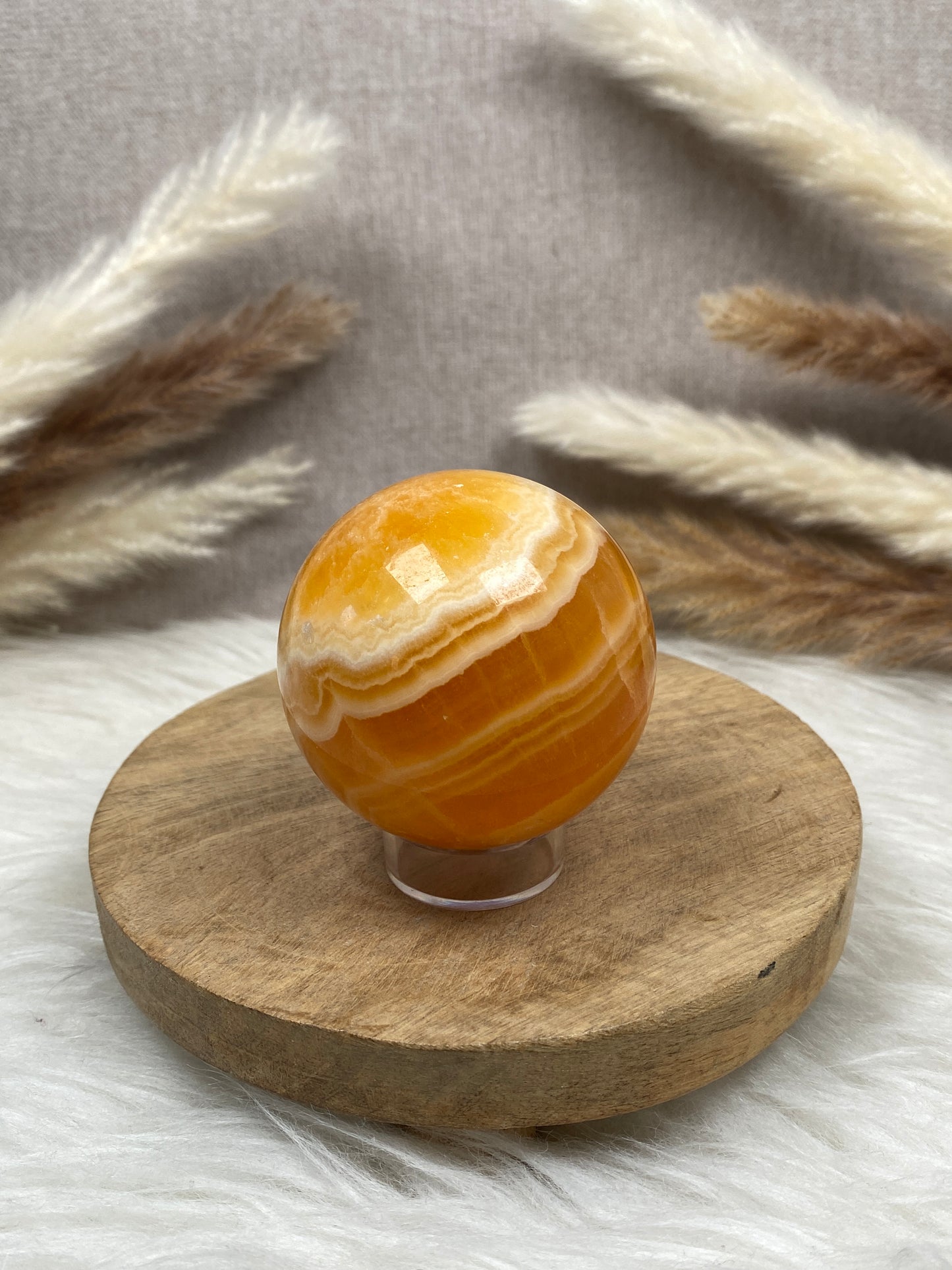 Orangencalcit Kugel (3)