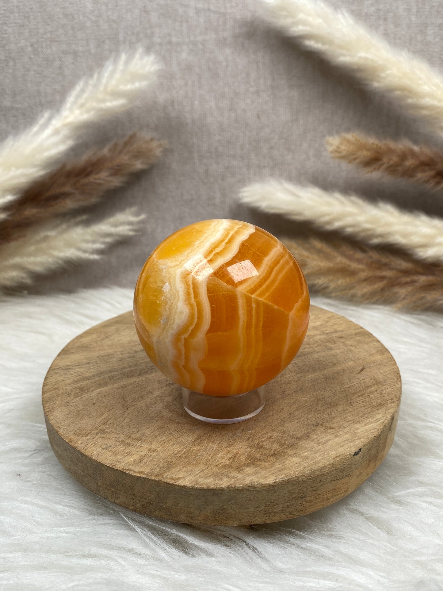 Orangencalcit Kugel (3)