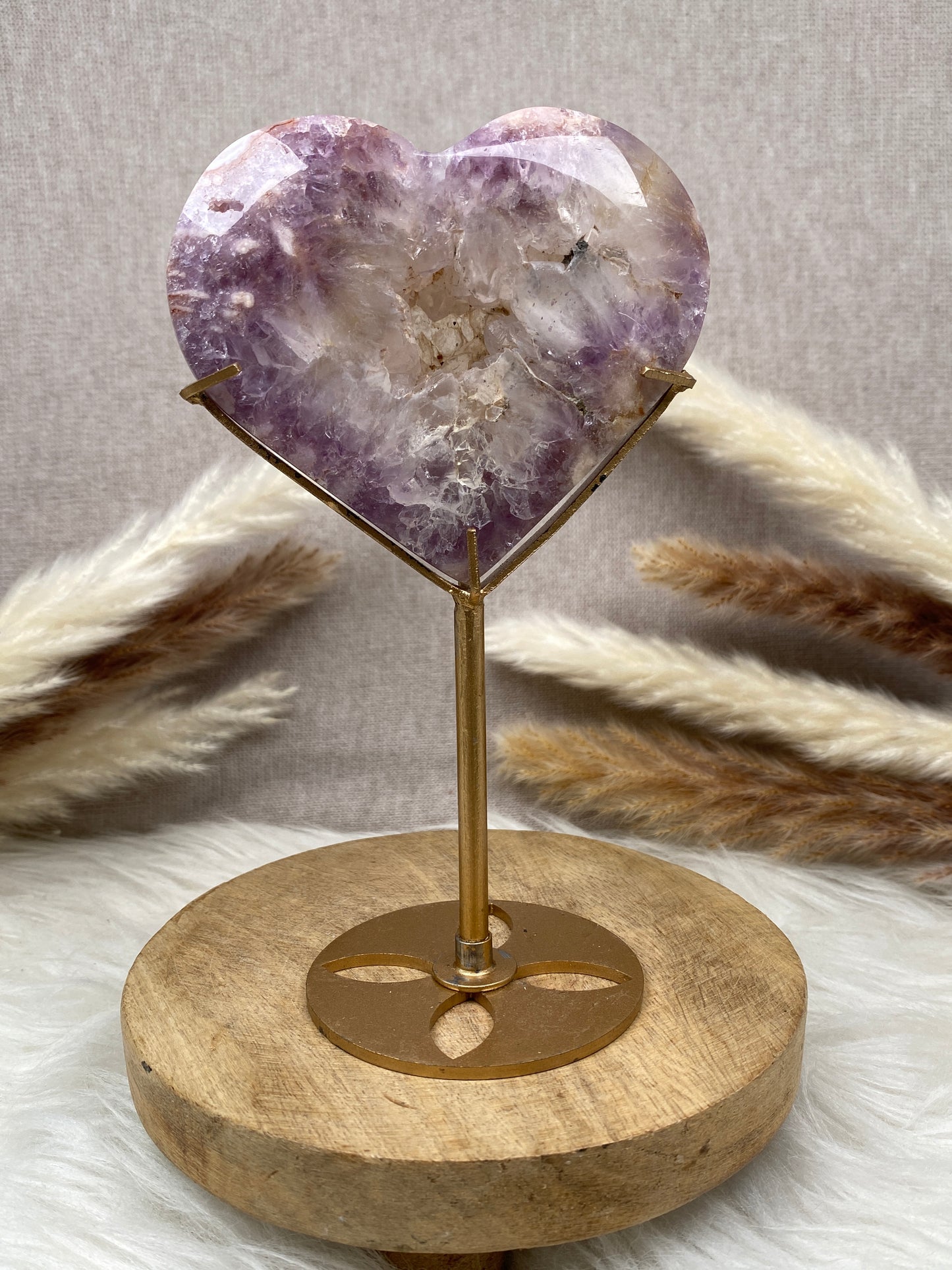 Amethyst mit Blumenachat Herz (1)
