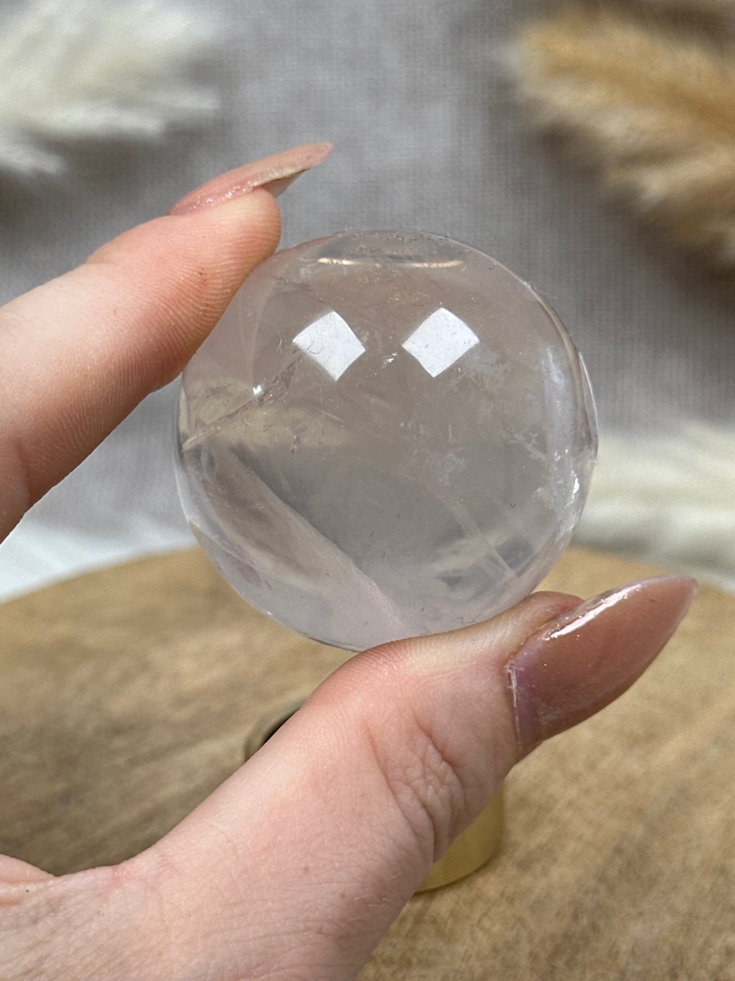 Transparente Rosenquarz Kugel (2)
