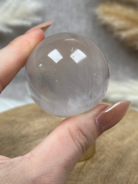Transparente Rosenquarz Kugel (4)