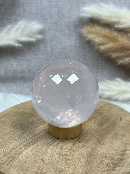 Transparente Rosenquarz Kugel (14)