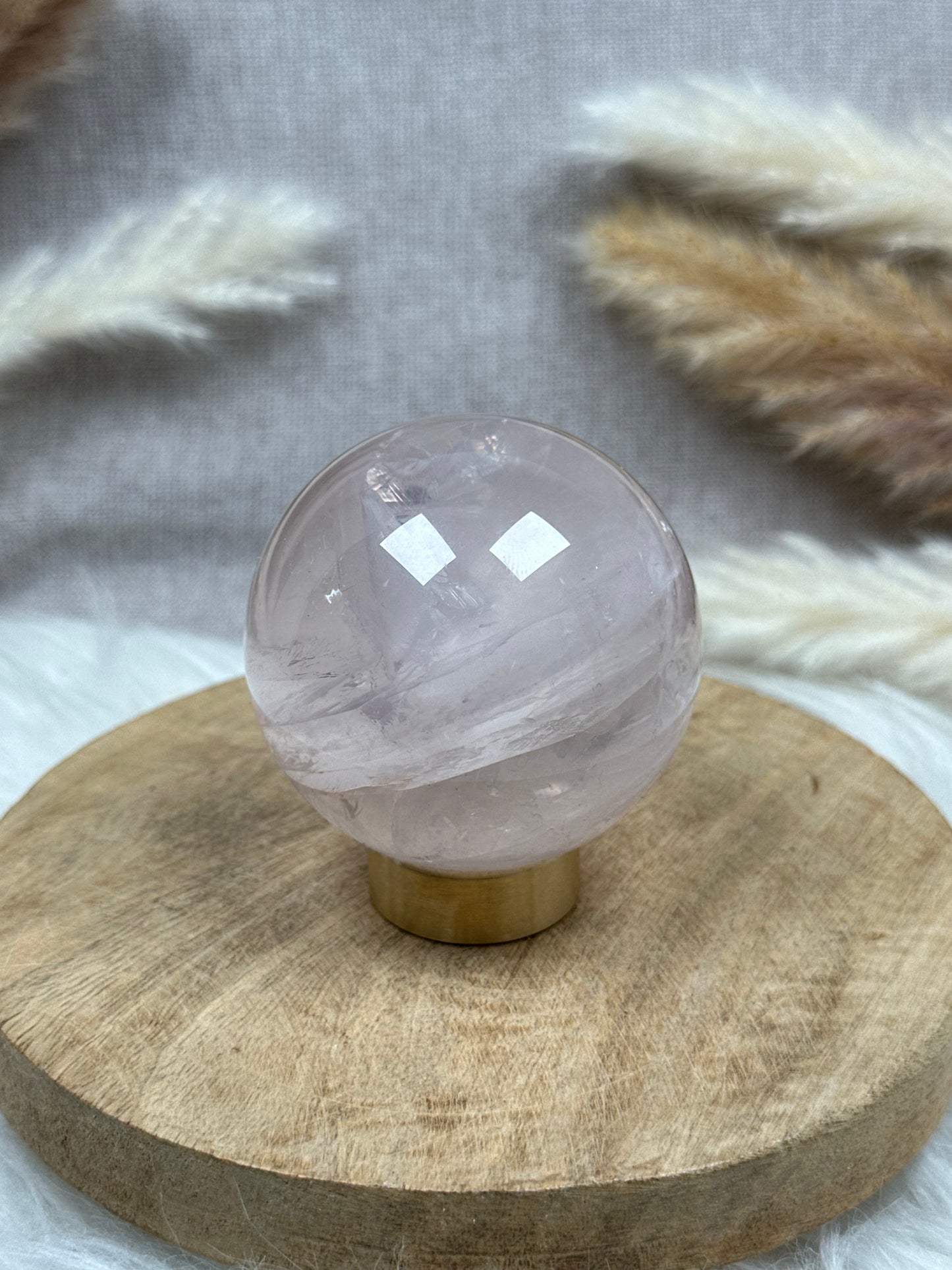 Transparente Rosenquarz Kugel (18)