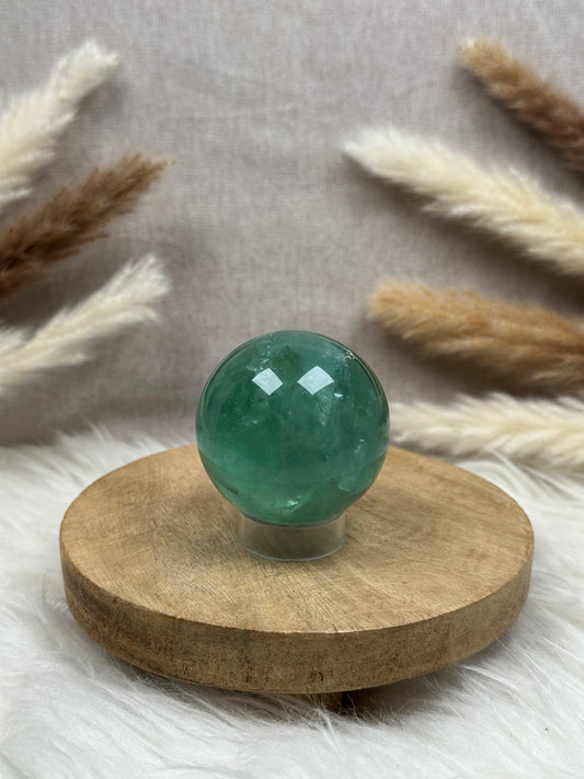 Dunkelgrüne Fluorit Kugel (3)