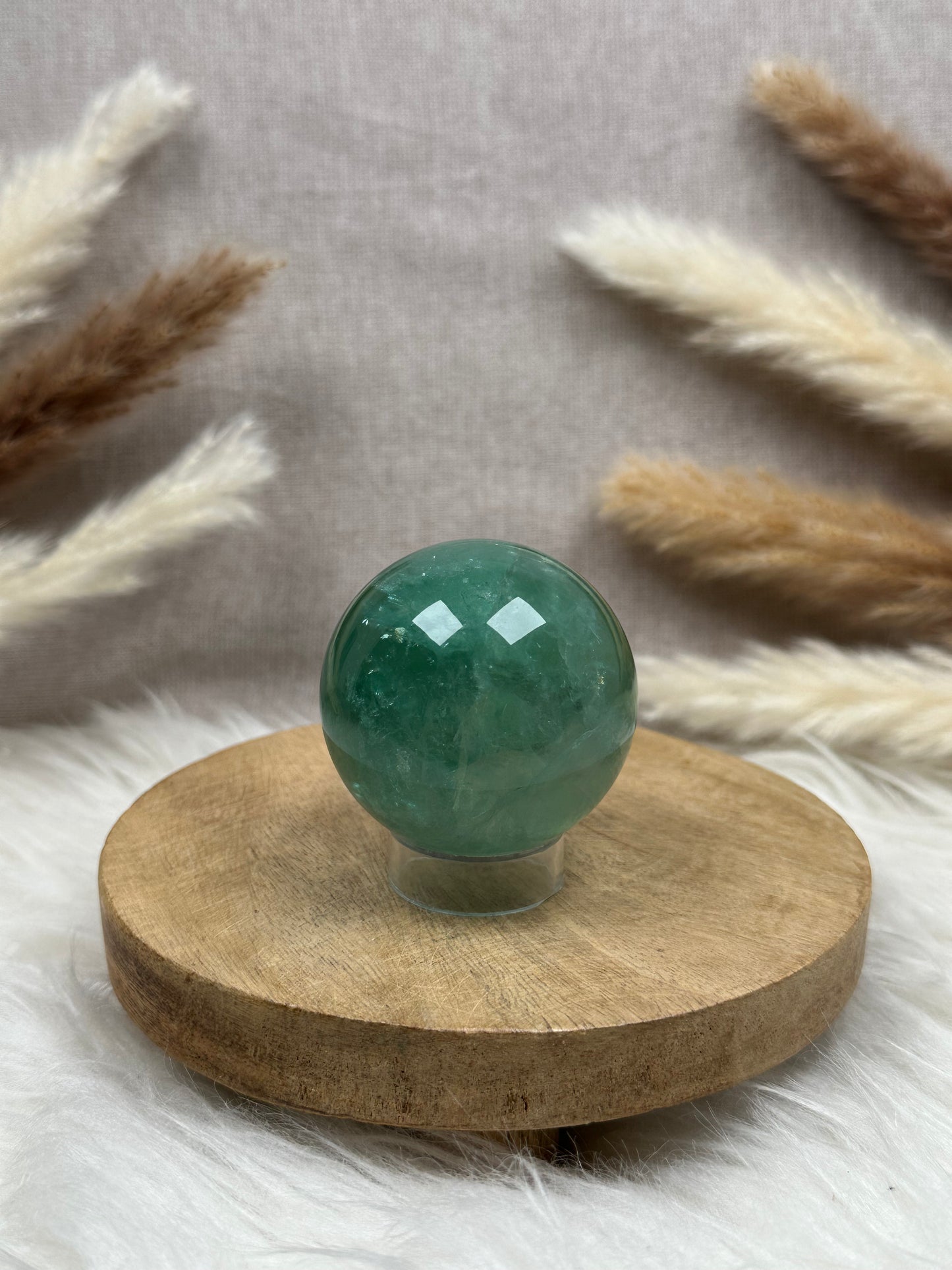 Dunkelgrüne Fluorit Kugel (3)